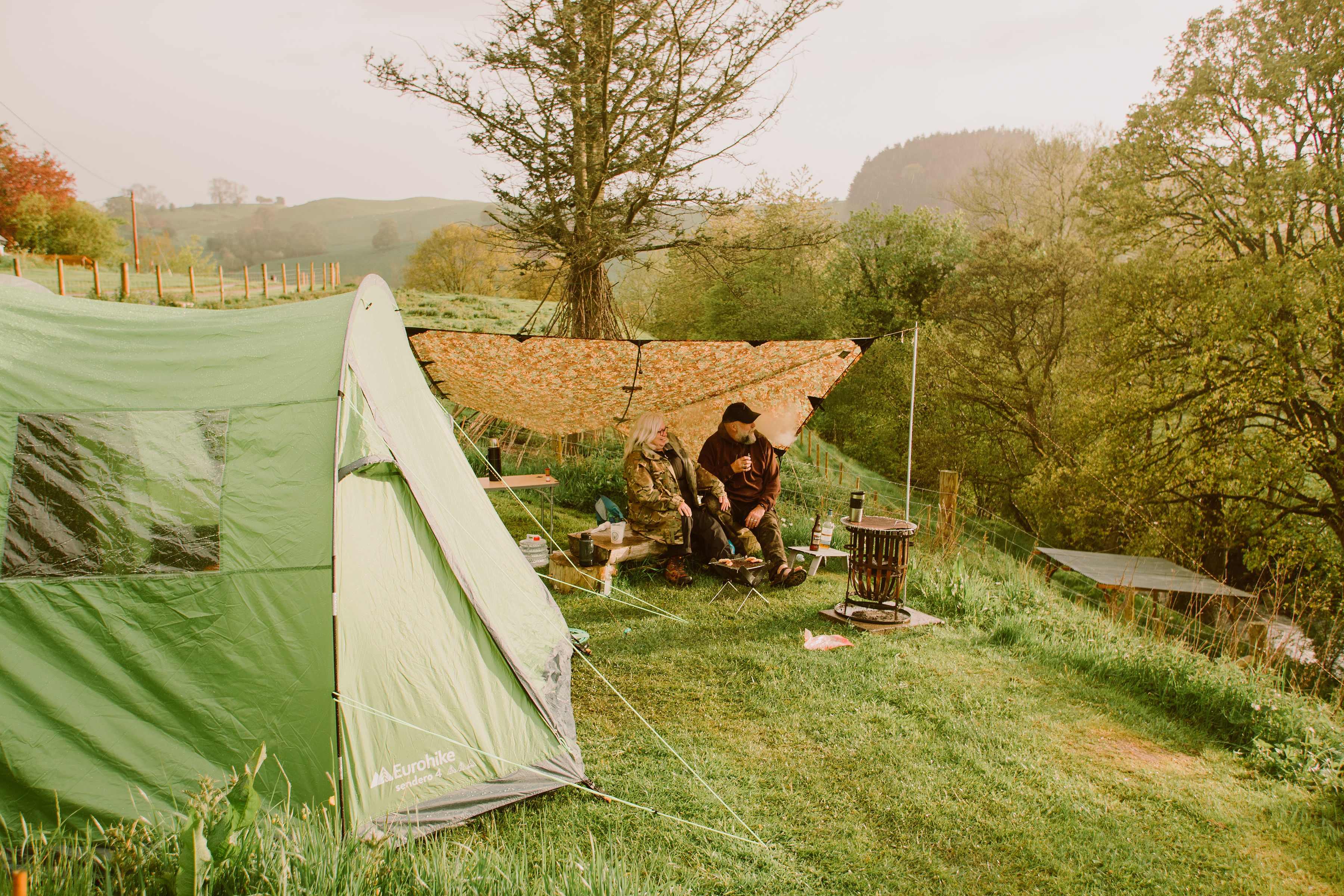 Daffyd pitch 
Happy Campers!
image by Ruby Walker Photography