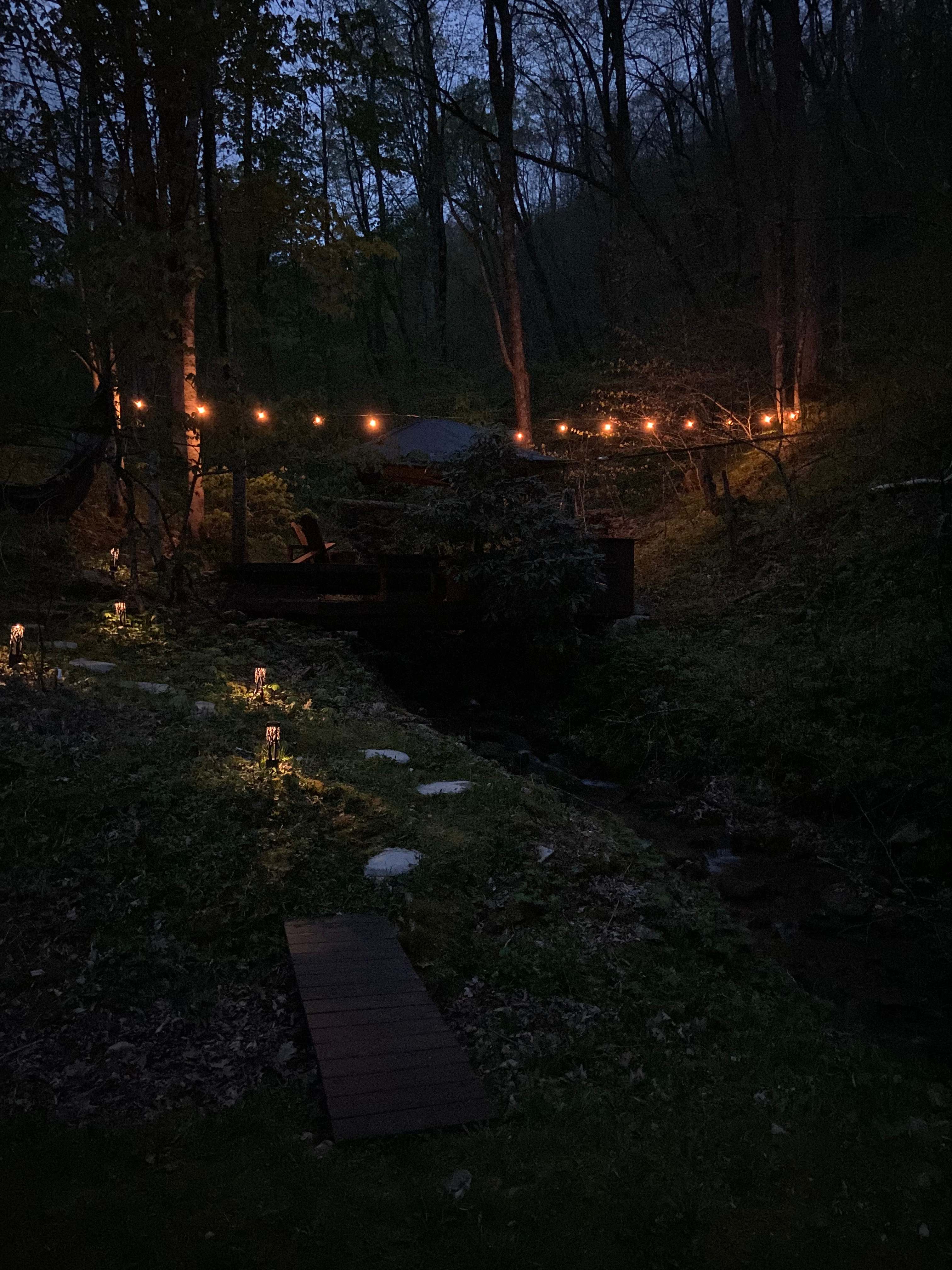 Enchanted Campsite over the stream