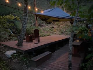 Enchanted Campsite over the stream