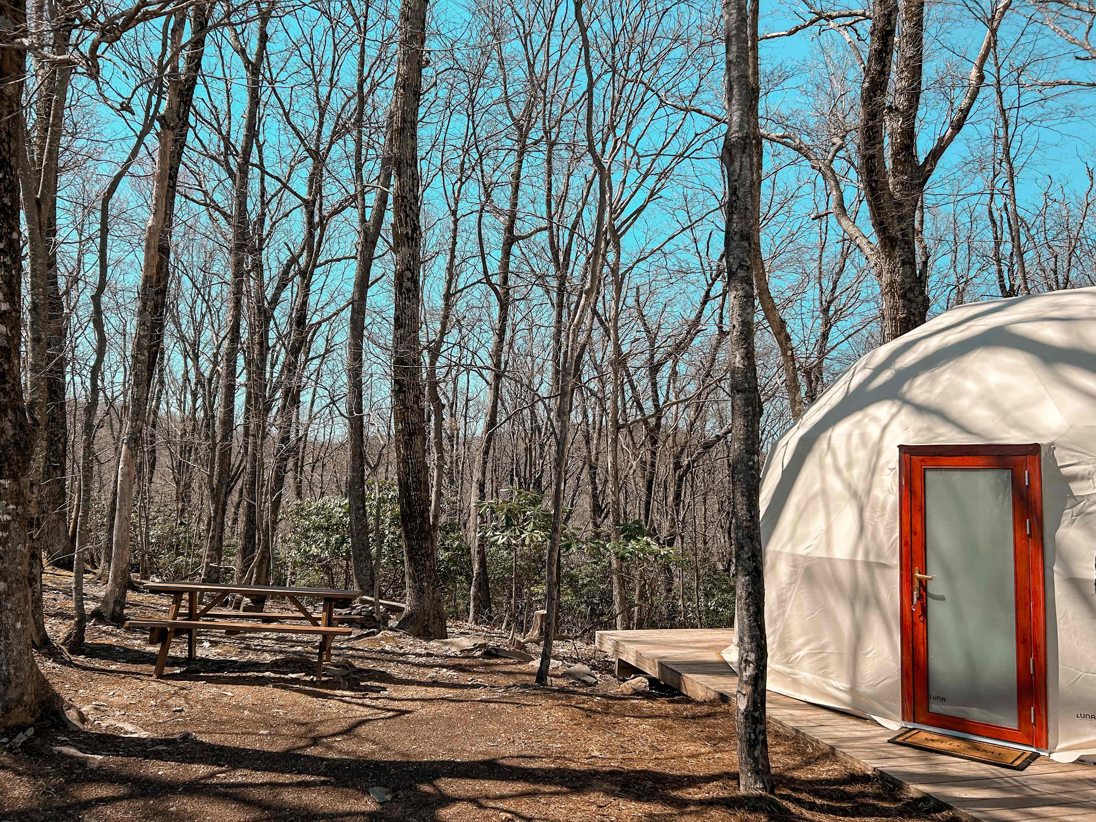 The Star Gazer Dome is a unique outdoor structure located in a tranquil, wooded area. This dome-shaped observatory is designed to provide a spectacular view of the night sky and view of the surrounding forest. The dome is made of clear, weather-resistant materials that allow for an unobstructed view of the stars above, and is nestled in a shaded area to provide a comfortable, cool environment for stargazing. Whether you're an astronomy enthusiast or simply looking for a peaceful retreat, the Star Gazer Dome is the perfect place to marvel at the wonders of the universe.