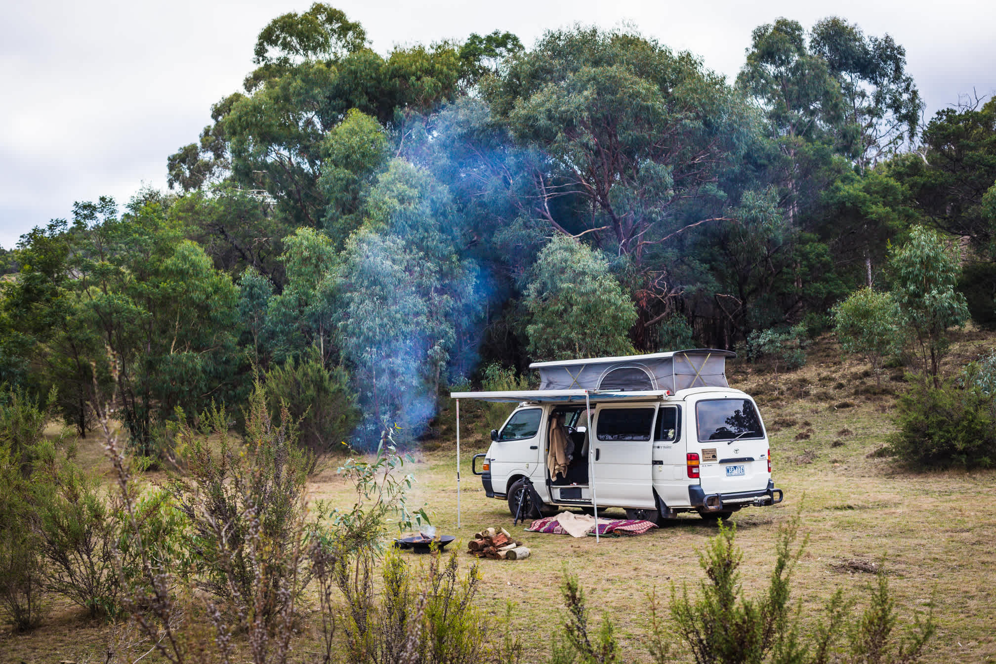 Camp set up at Bona Vista Spring camp site