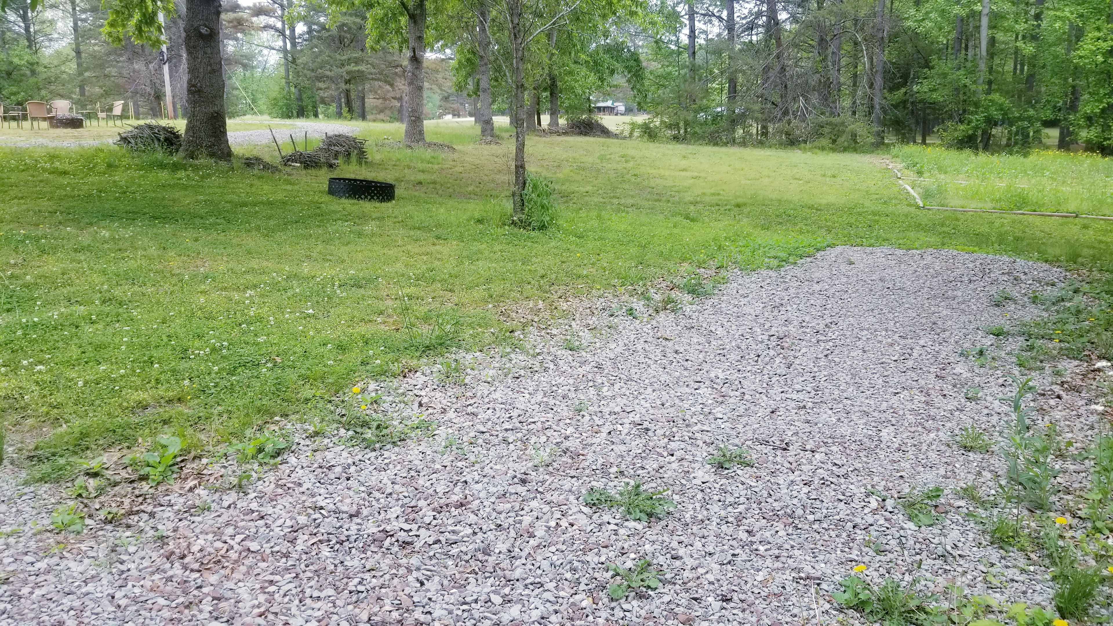 small camper space. Gravel pad is only 8ft W x 25ft L right now but I'm looking to pour another 8 ft. 