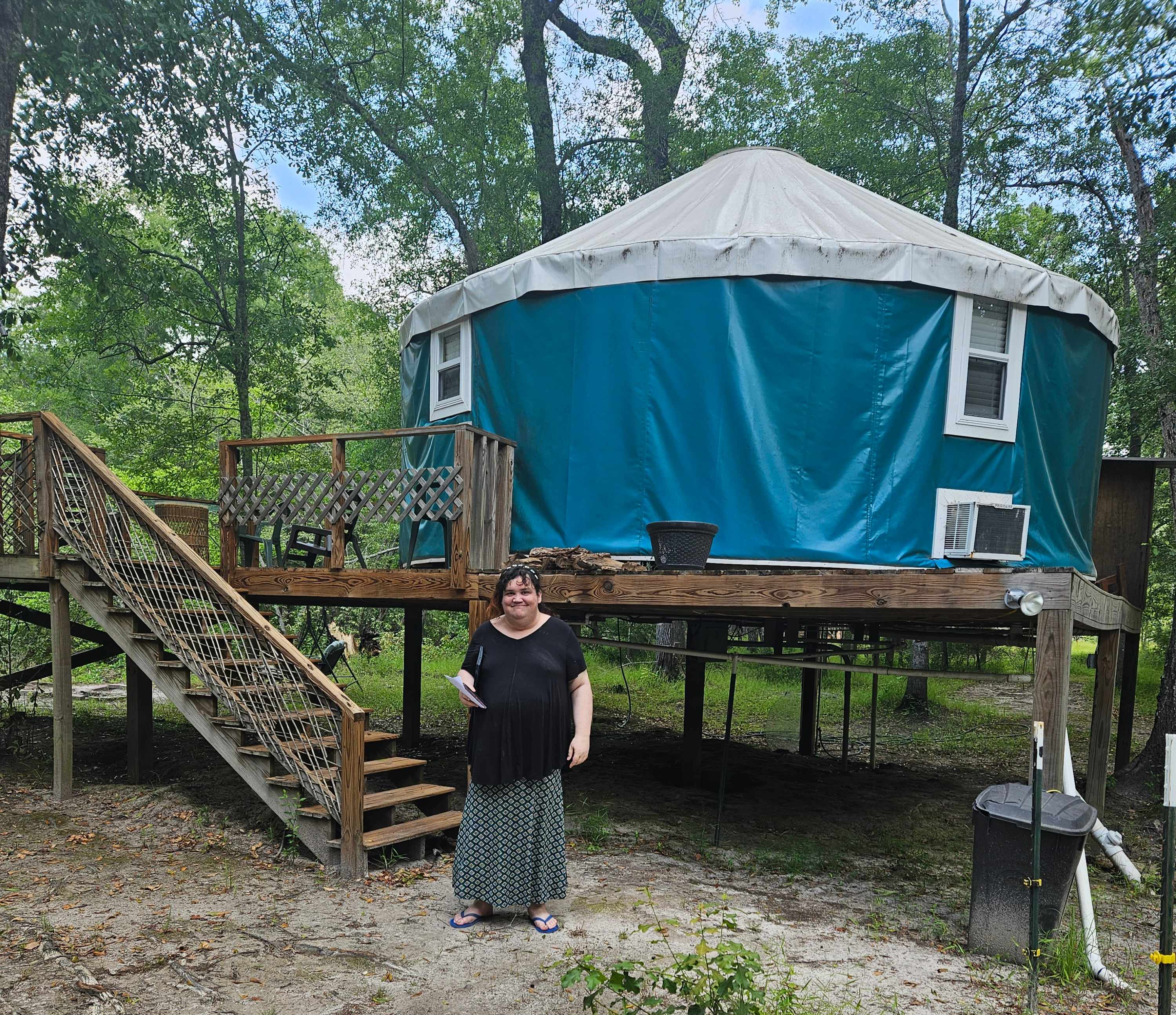 Out in front of the yurt