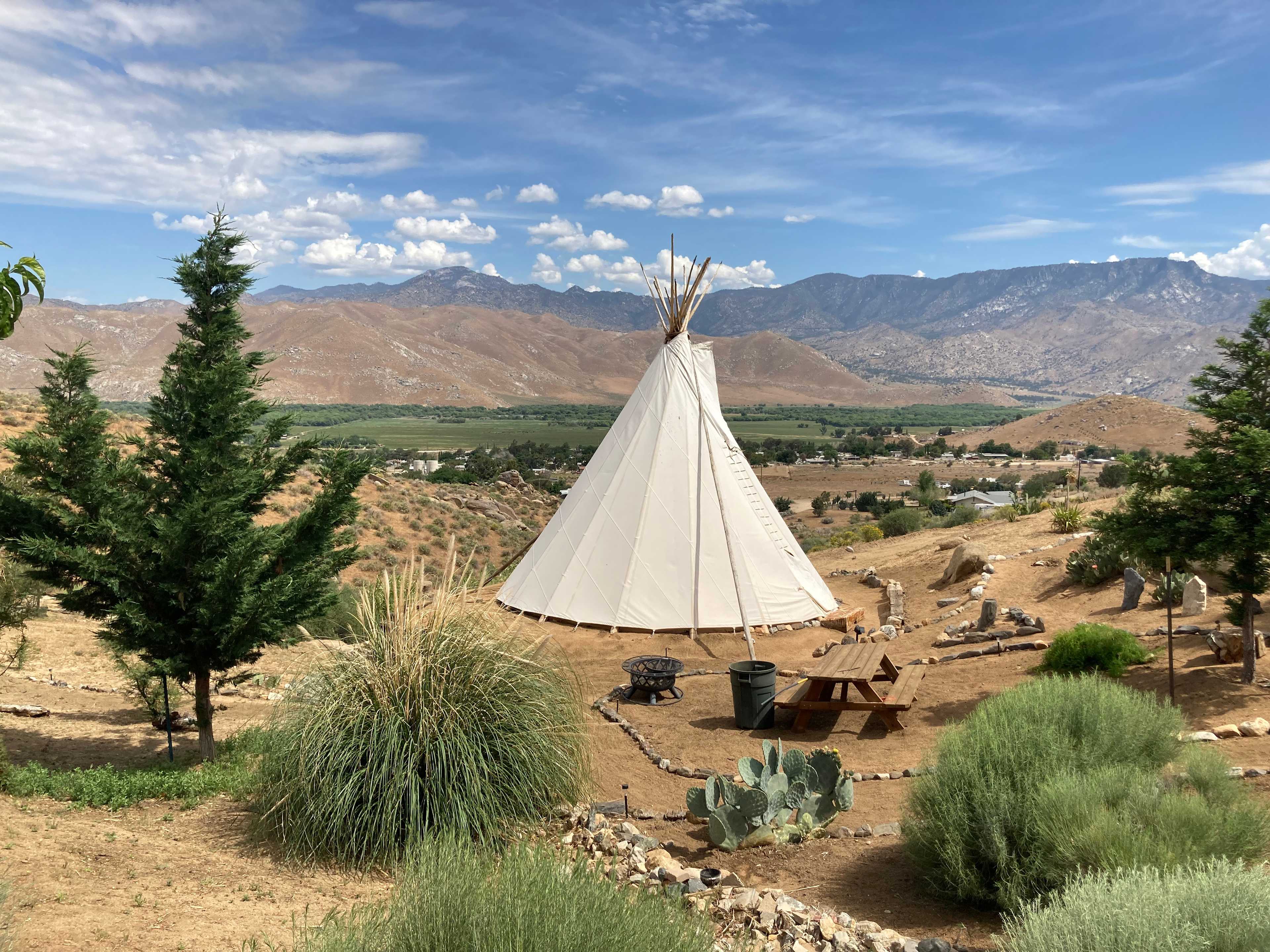 Tipi camp is NOT ‘glamping’ material. It is a rustic camp, the poles creak in the wind like they did hundreds of years ago, and you may hear the occasional coyotes howling over the hill at night.