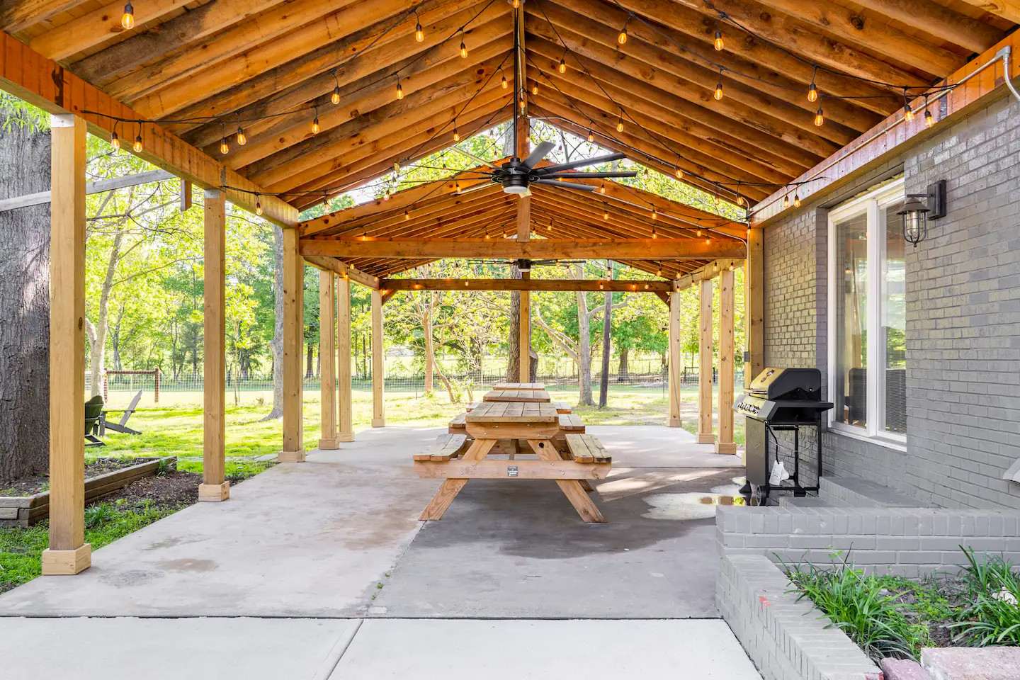 Back porch and pavilion. 