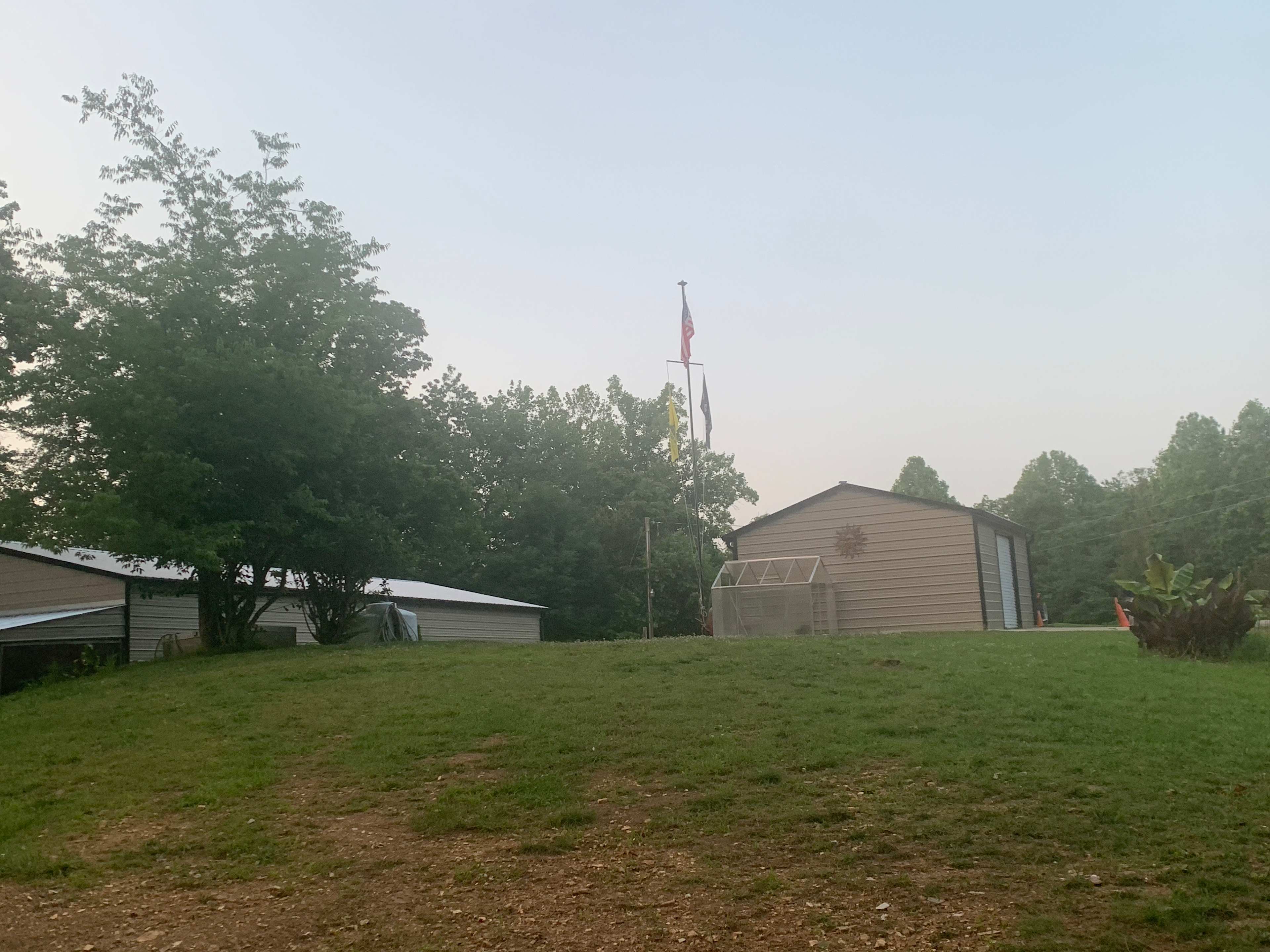 RV gravel area near flag pole