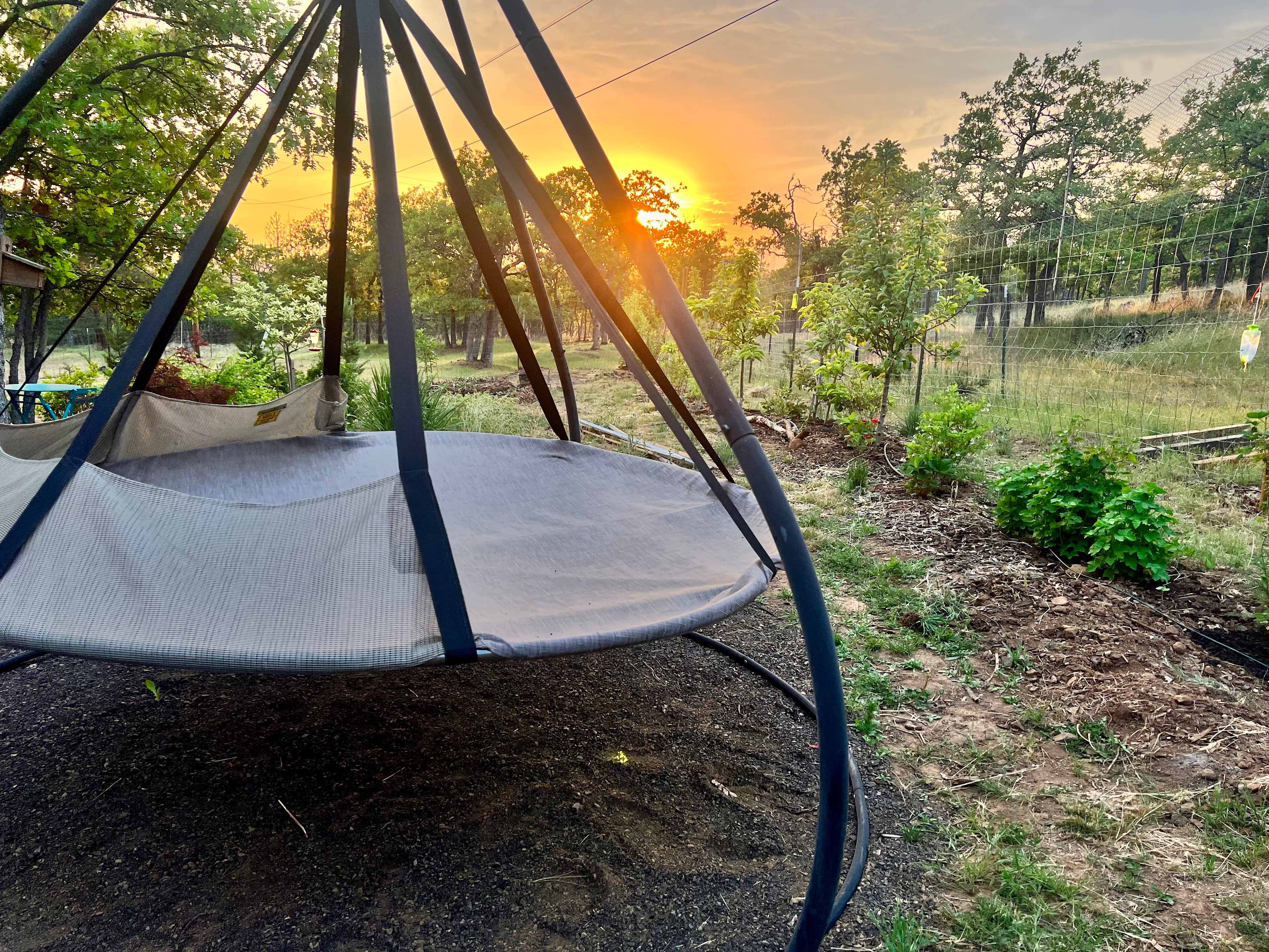 Bring your blankets and pillows and hang out in our awesome saucer swing - perfect for cloud watching and star gazing. 