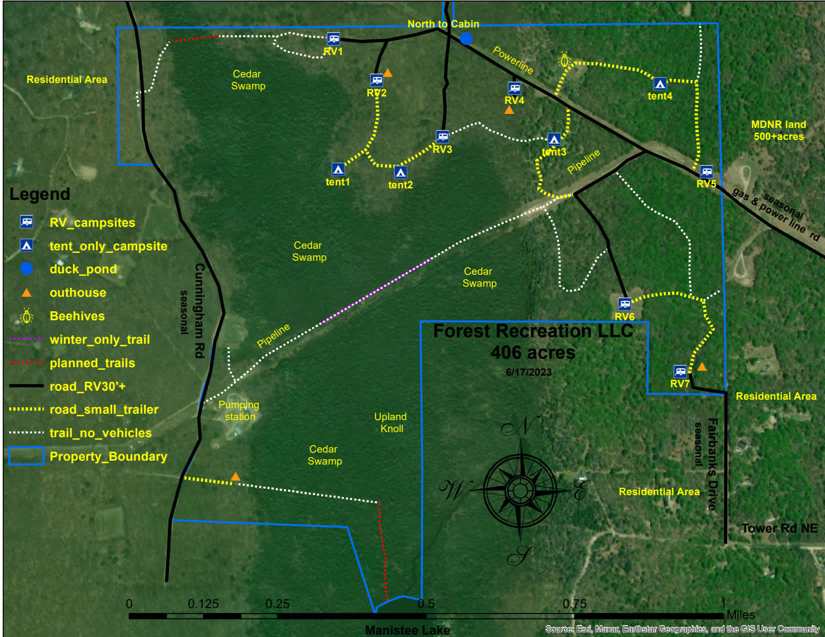 SITE MAP -  you have MANY choices where your can tent or RV camp. The signs posts will show you where is okay for cars or large RVs etc. 