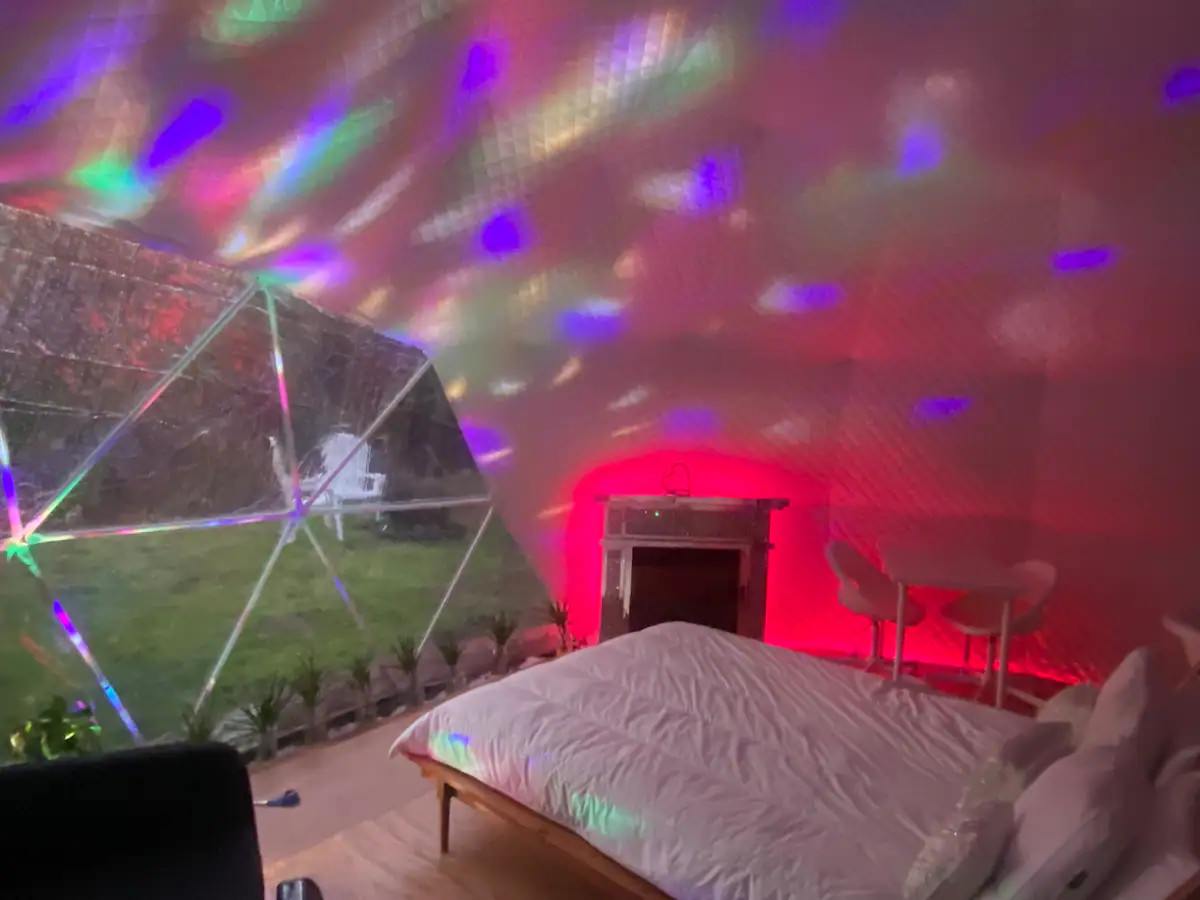 Wifi connect your music to disco ball.