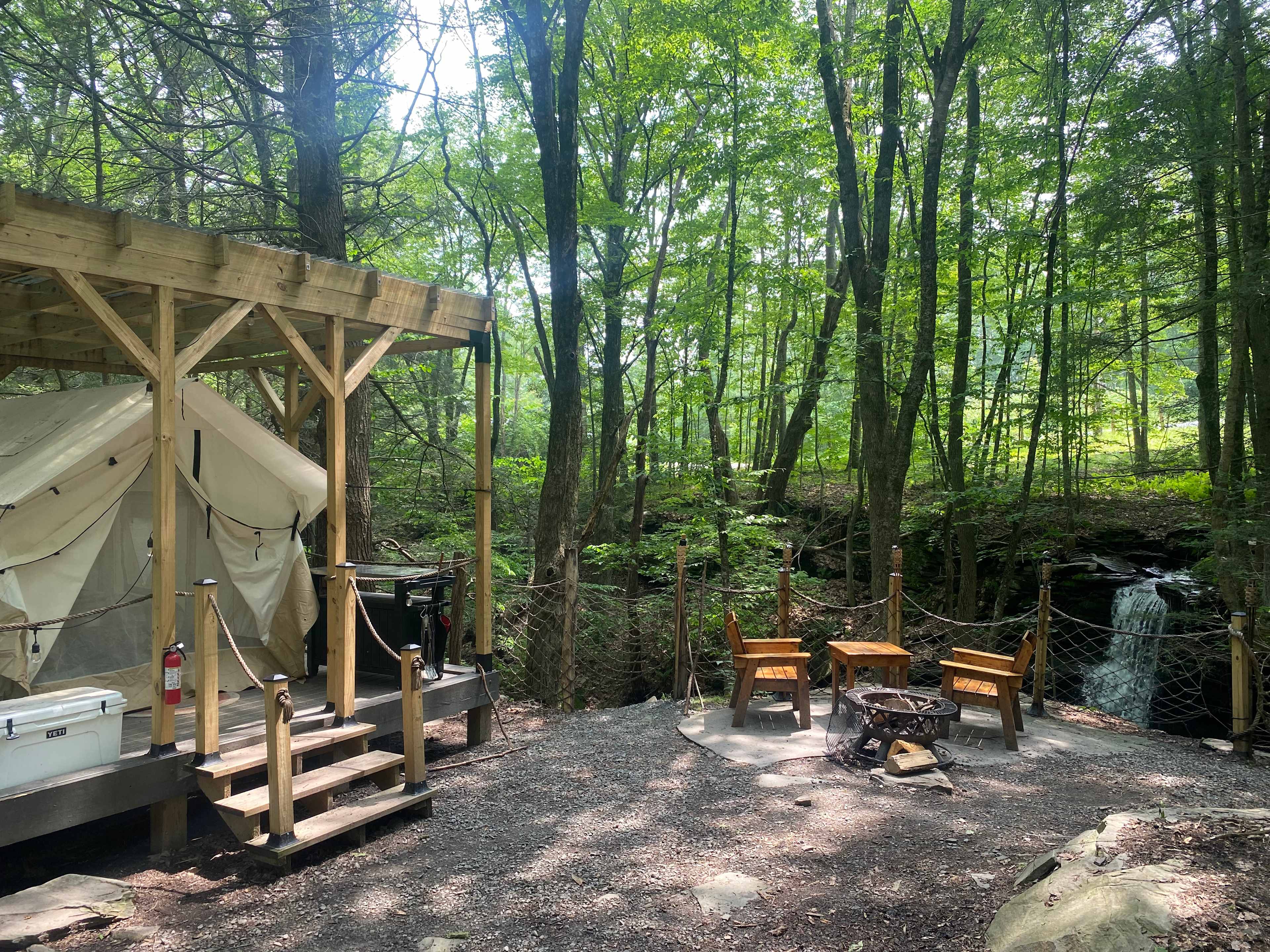 Glamping Tent Overlooking Waterfall