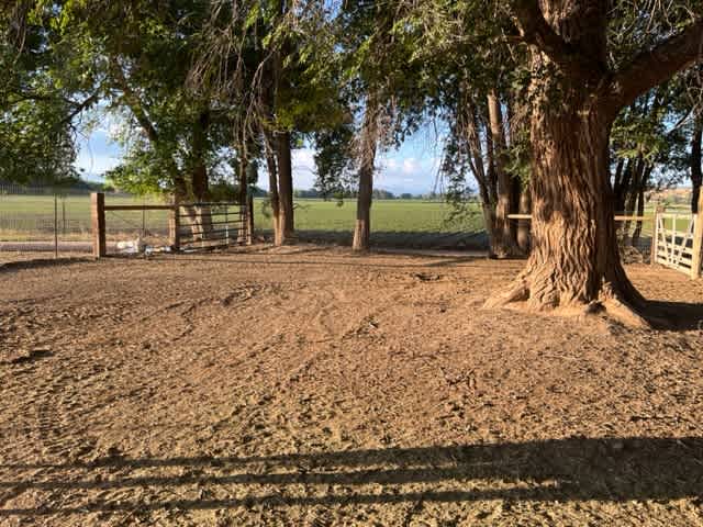 Horse corral.