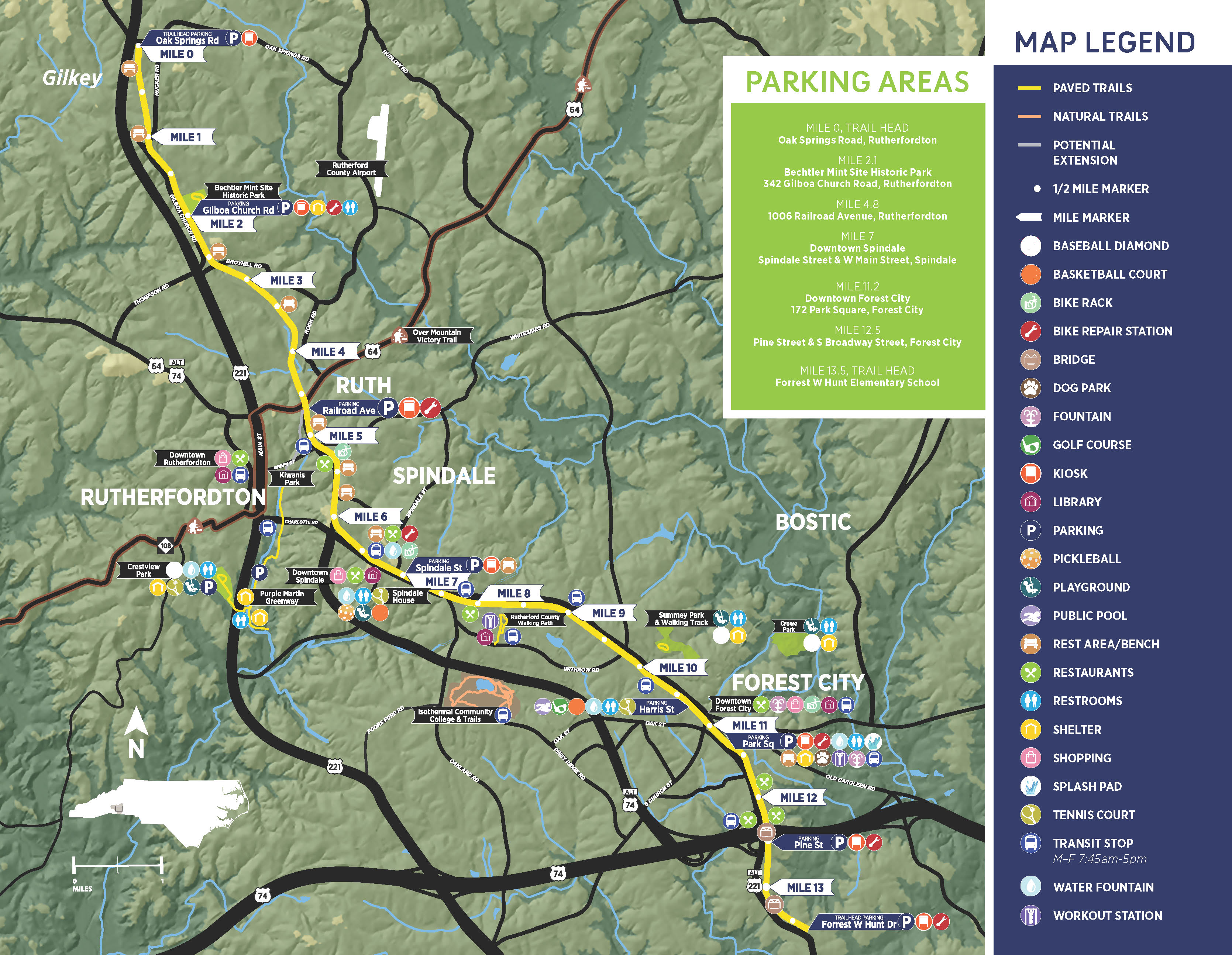 Thermal Belt Rail Trail Map - Campsite Across from Mile Marker 13