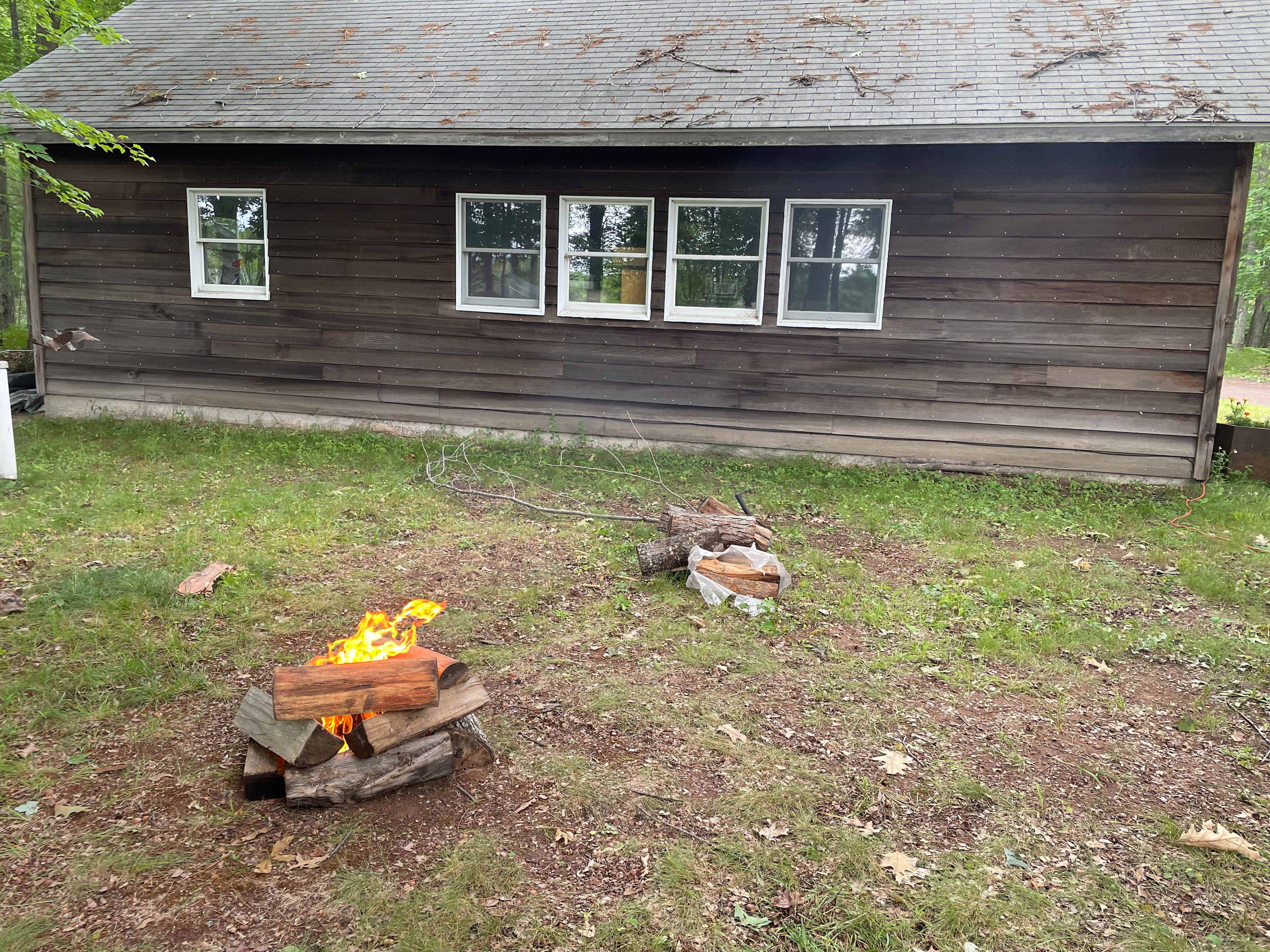 Back side of the main camp site is a beautiful work shed.  Plenty of firewood is supplied 