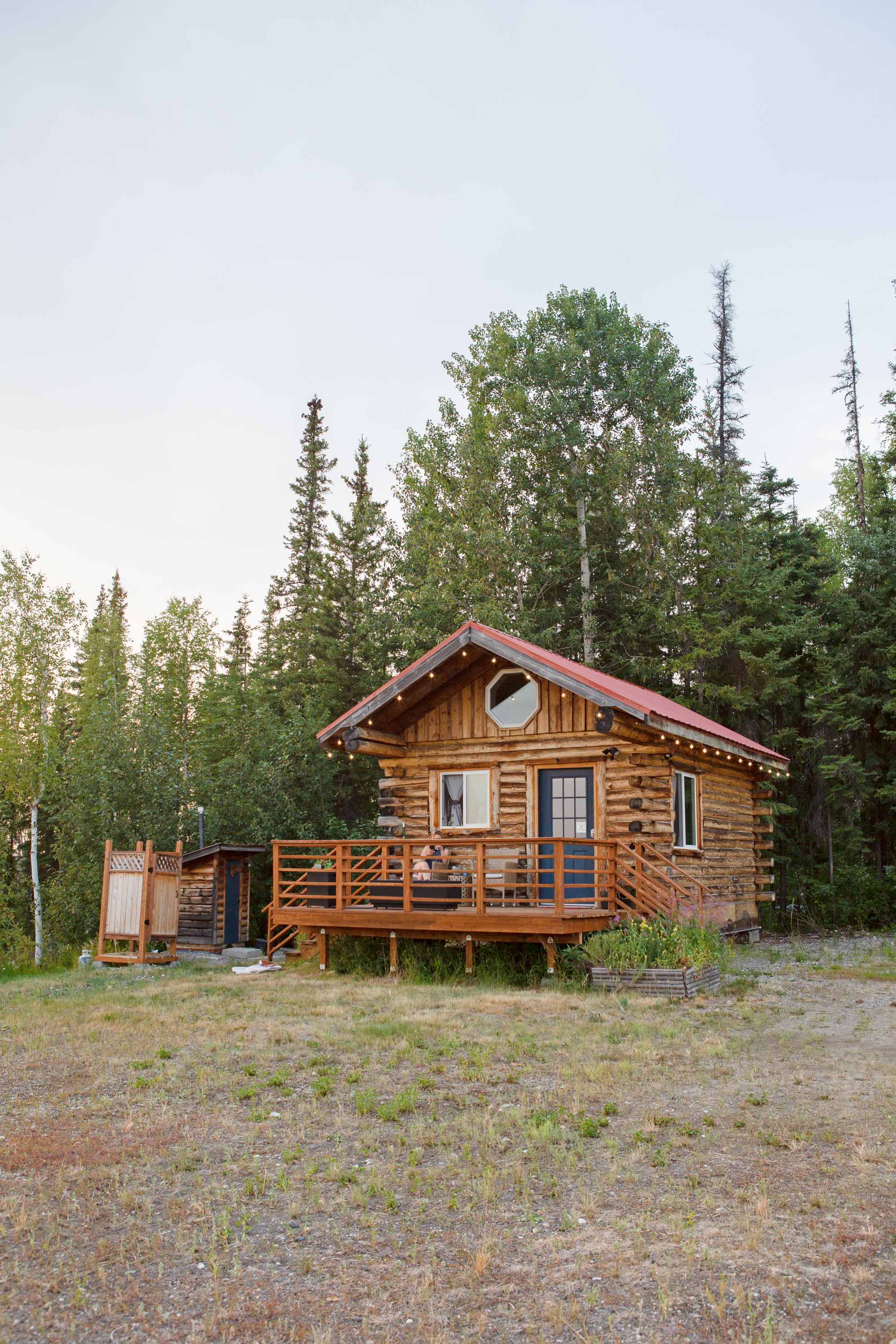 This porch is the perfect spot to relax on a warm summer evening.
