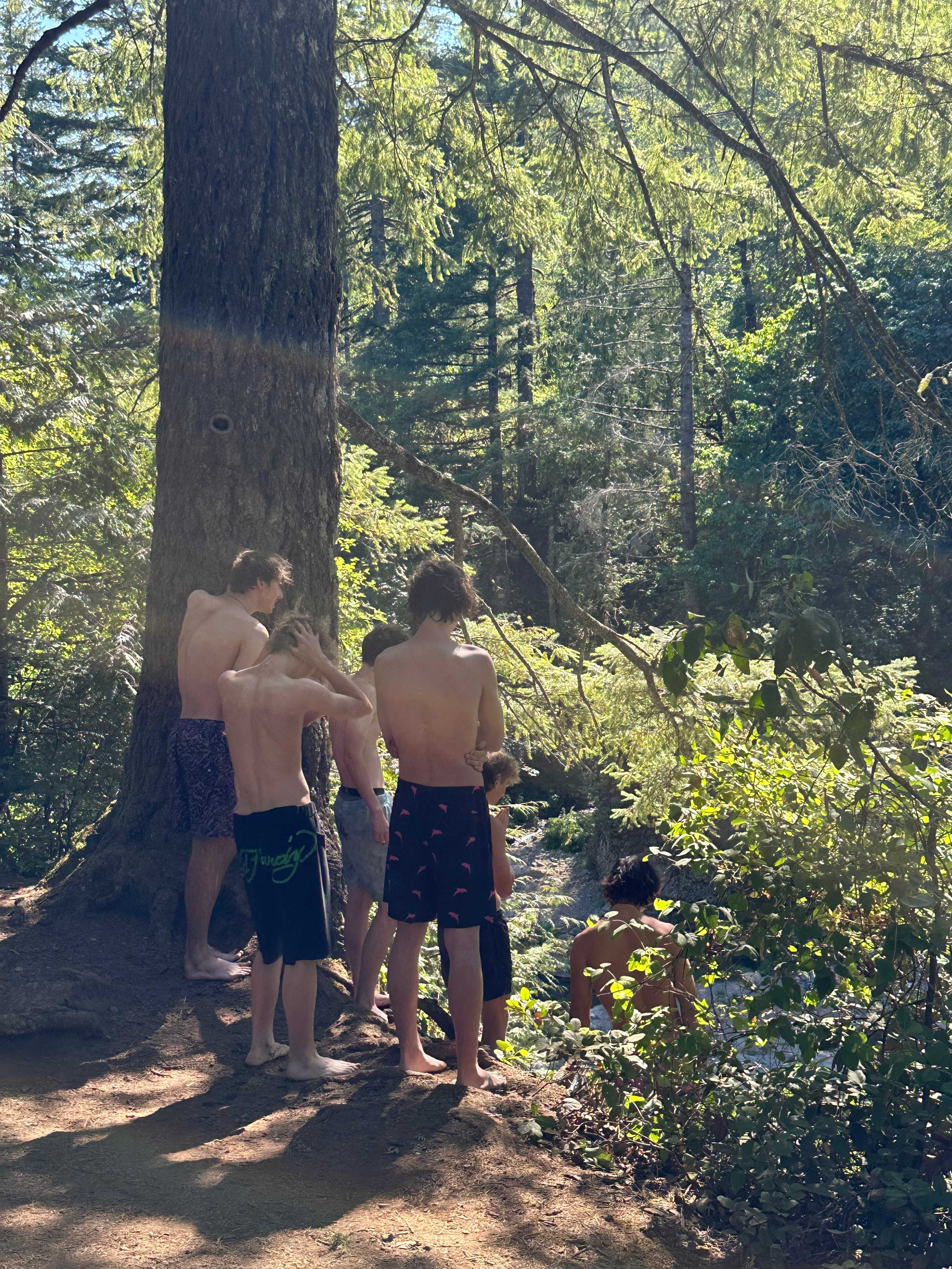 The bros waiting to jump, yelling at each other right in the camp site. It was like this most of the afternoon. 