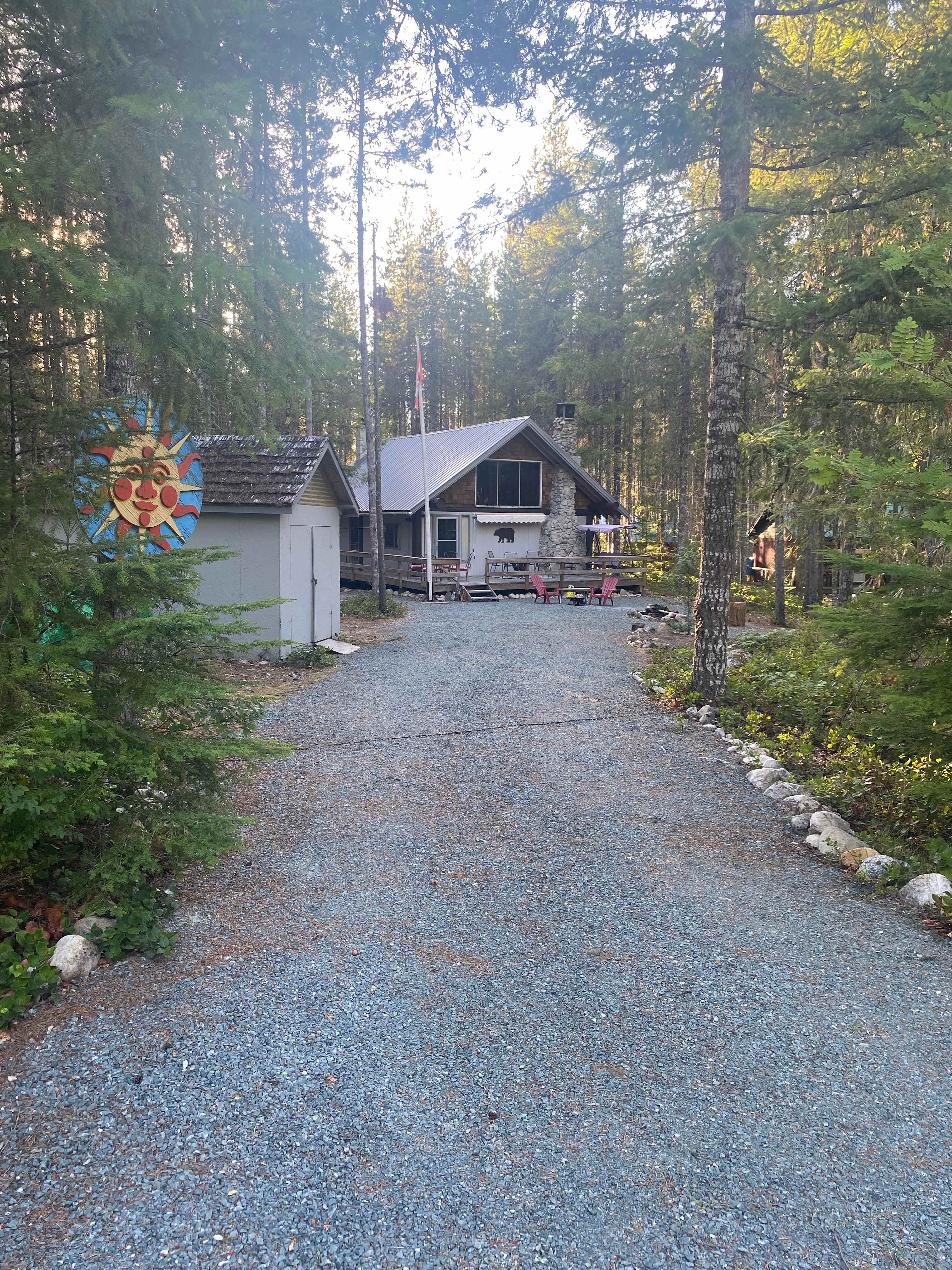 Driveway and furnished patio