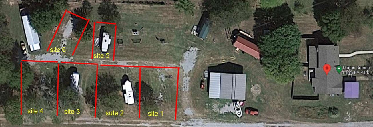 RV sites at Plato's Branch