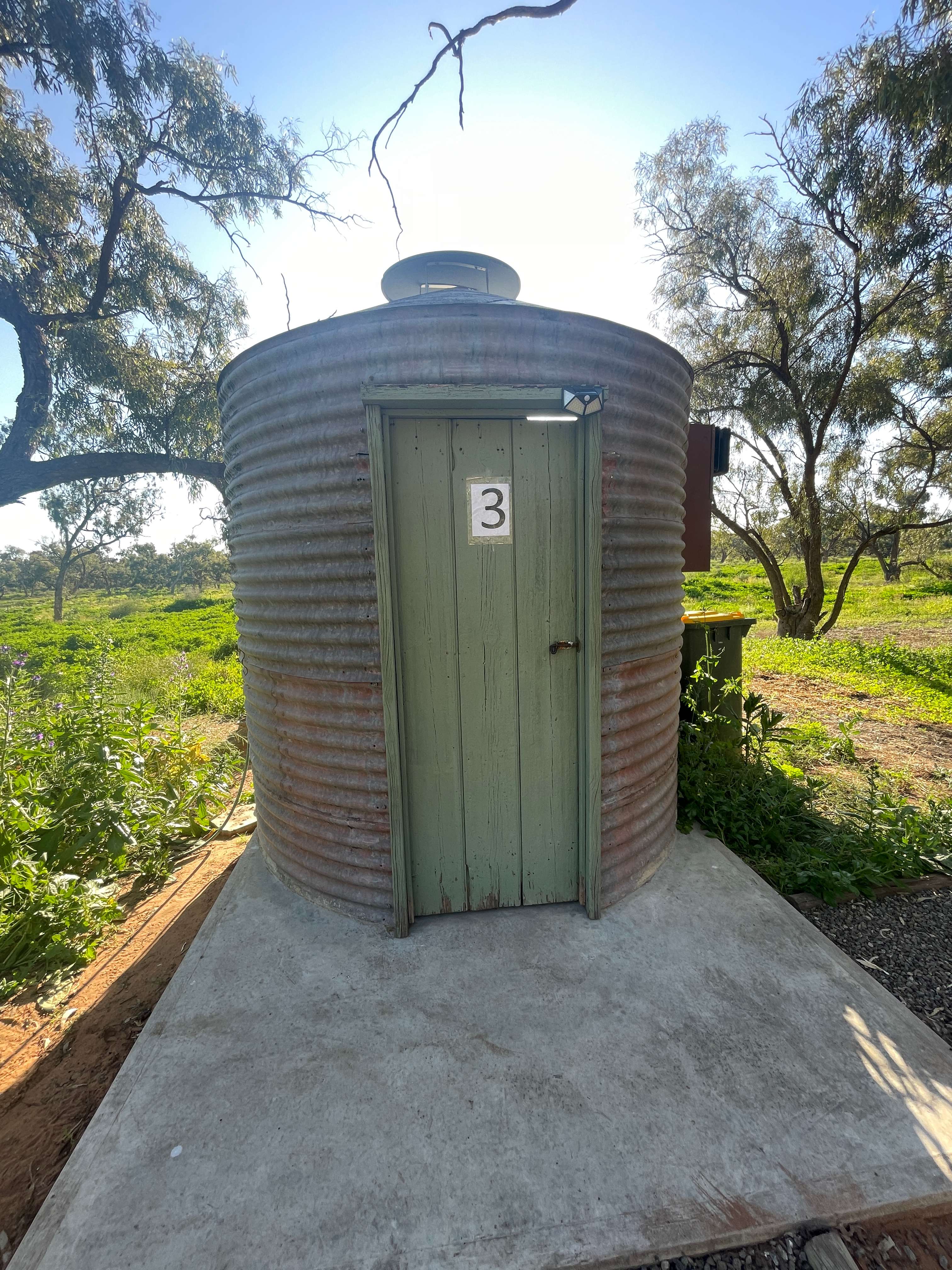 Our private shower and flush toilet
