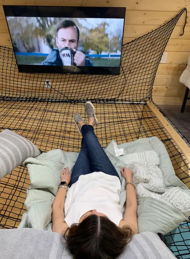 Movie time on the hammock 