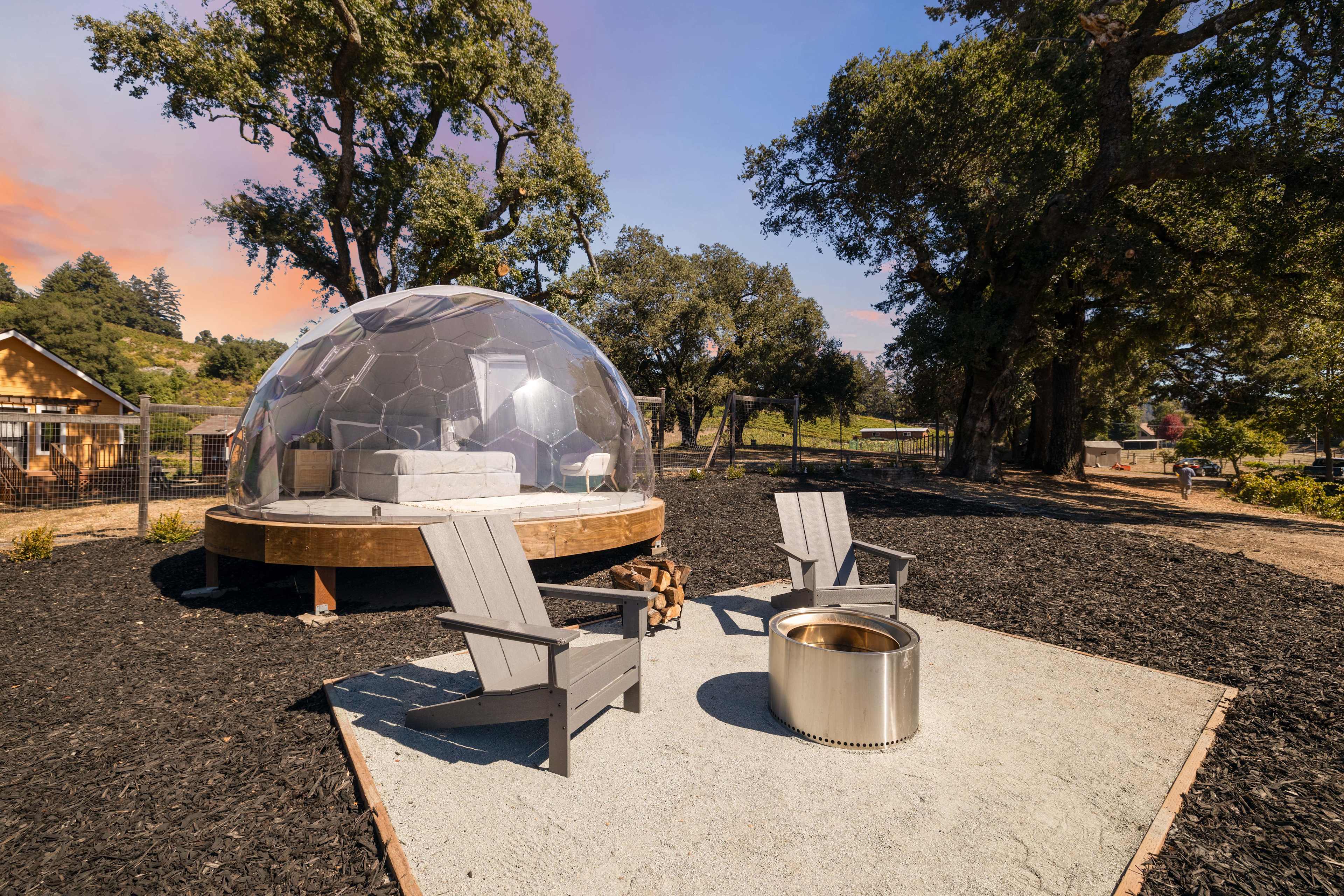 Hilltop Vineyard Dome Glamping
