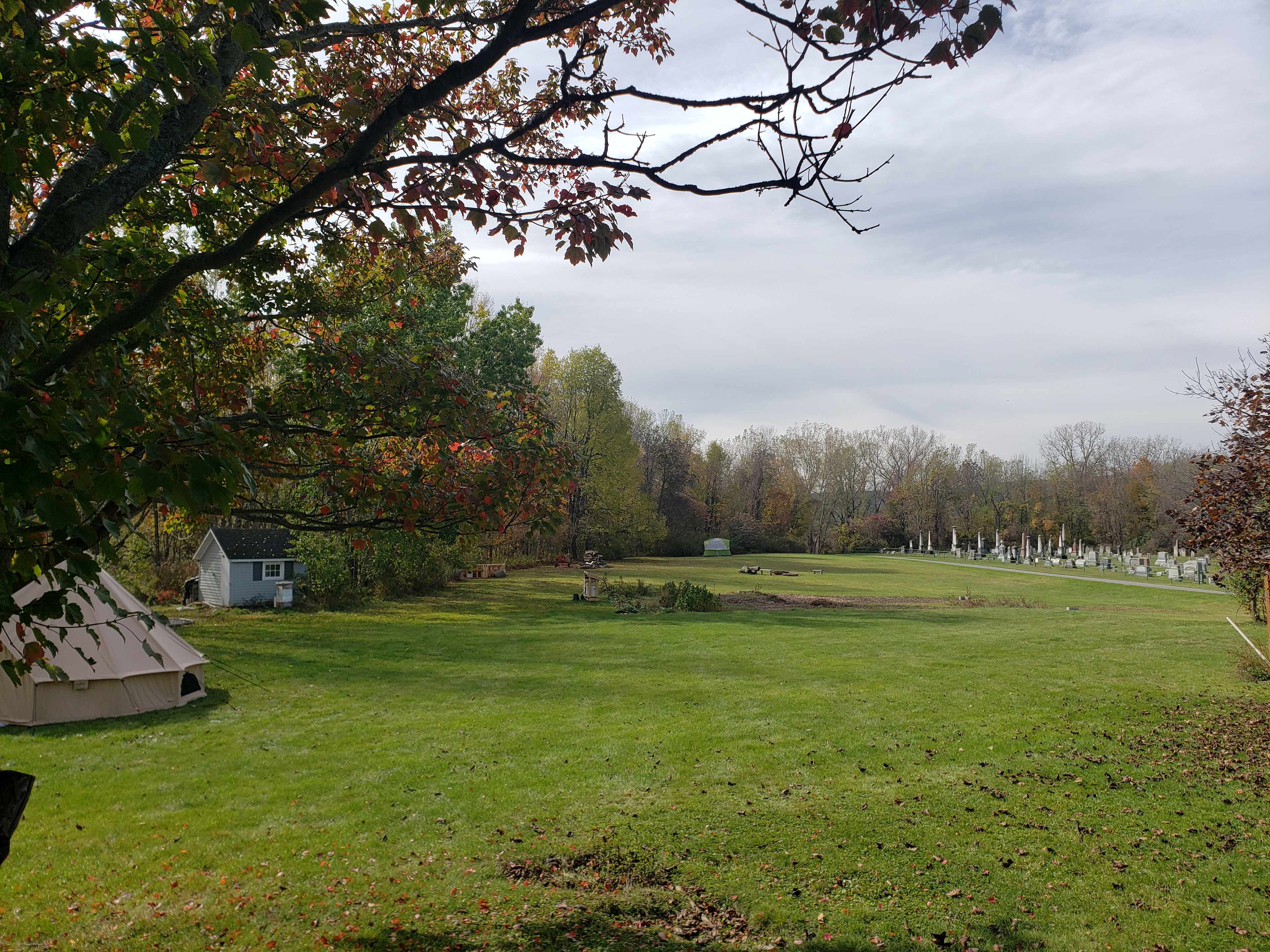 Our spacious lawn is great for campers, RVs, tents, and gatherings.
