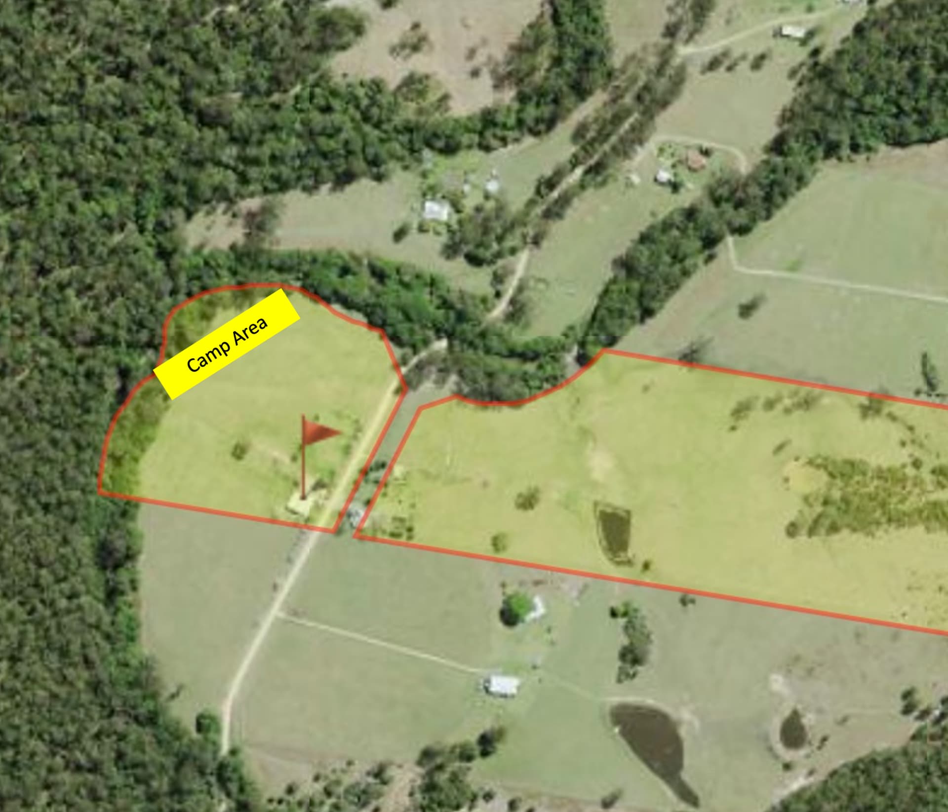 Camp Area Location along the Creek Line