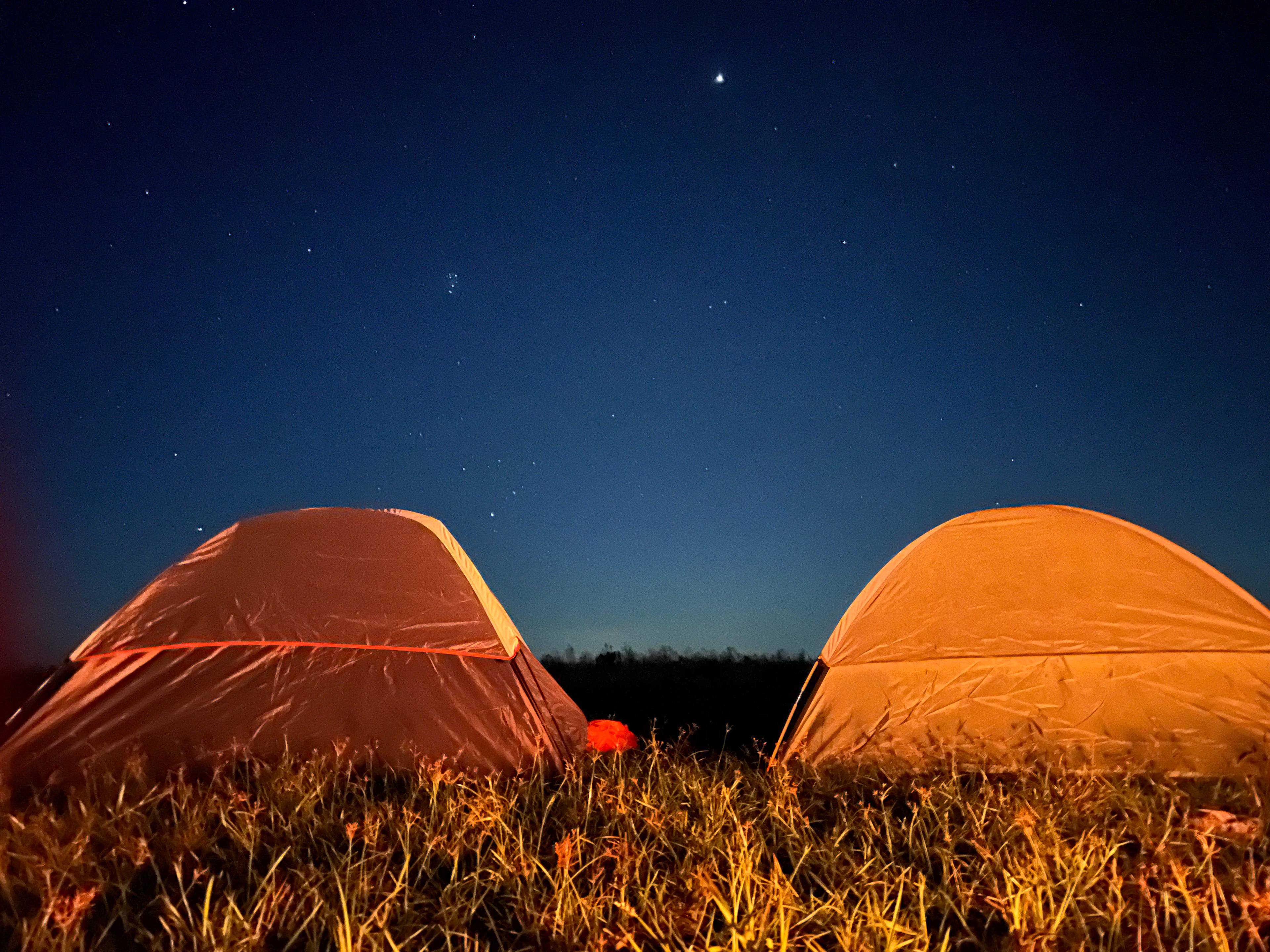Pitch a tent beneath the vast sky. Our remote location allows for unobstructed views of the starry night sky. 