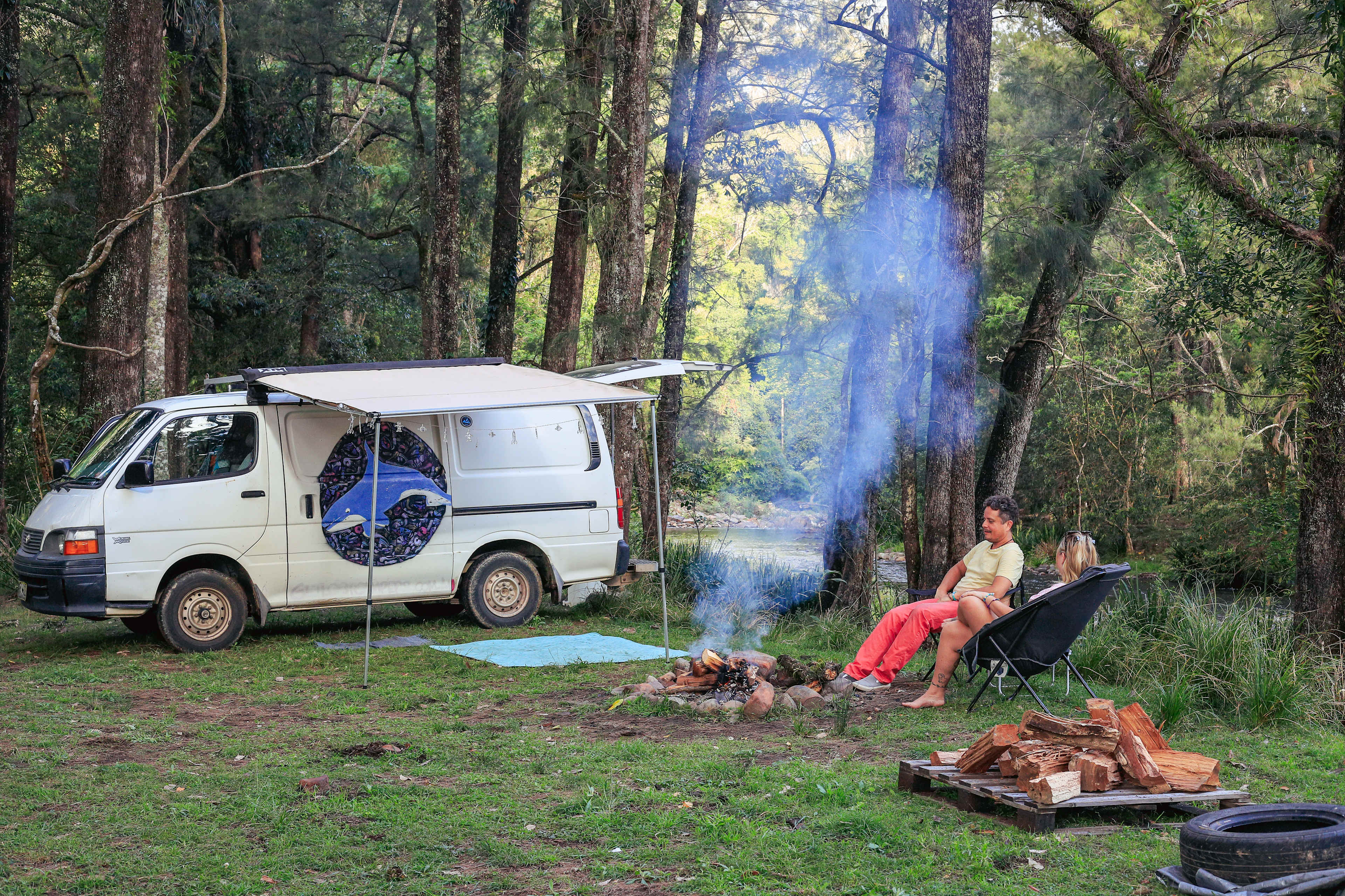 Campsite 2 with setup and firepit