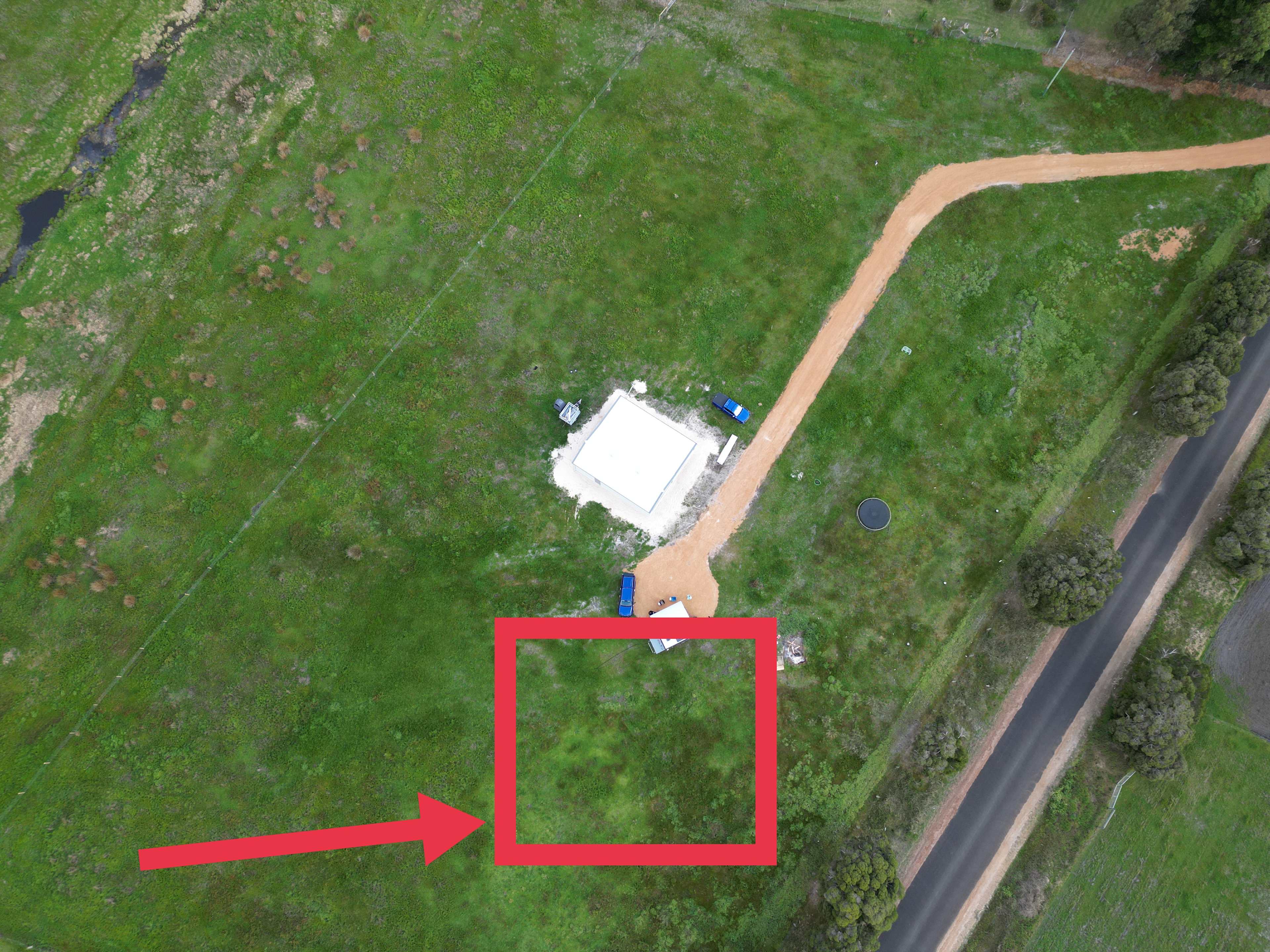 Park van and car/s anywhere in this area.