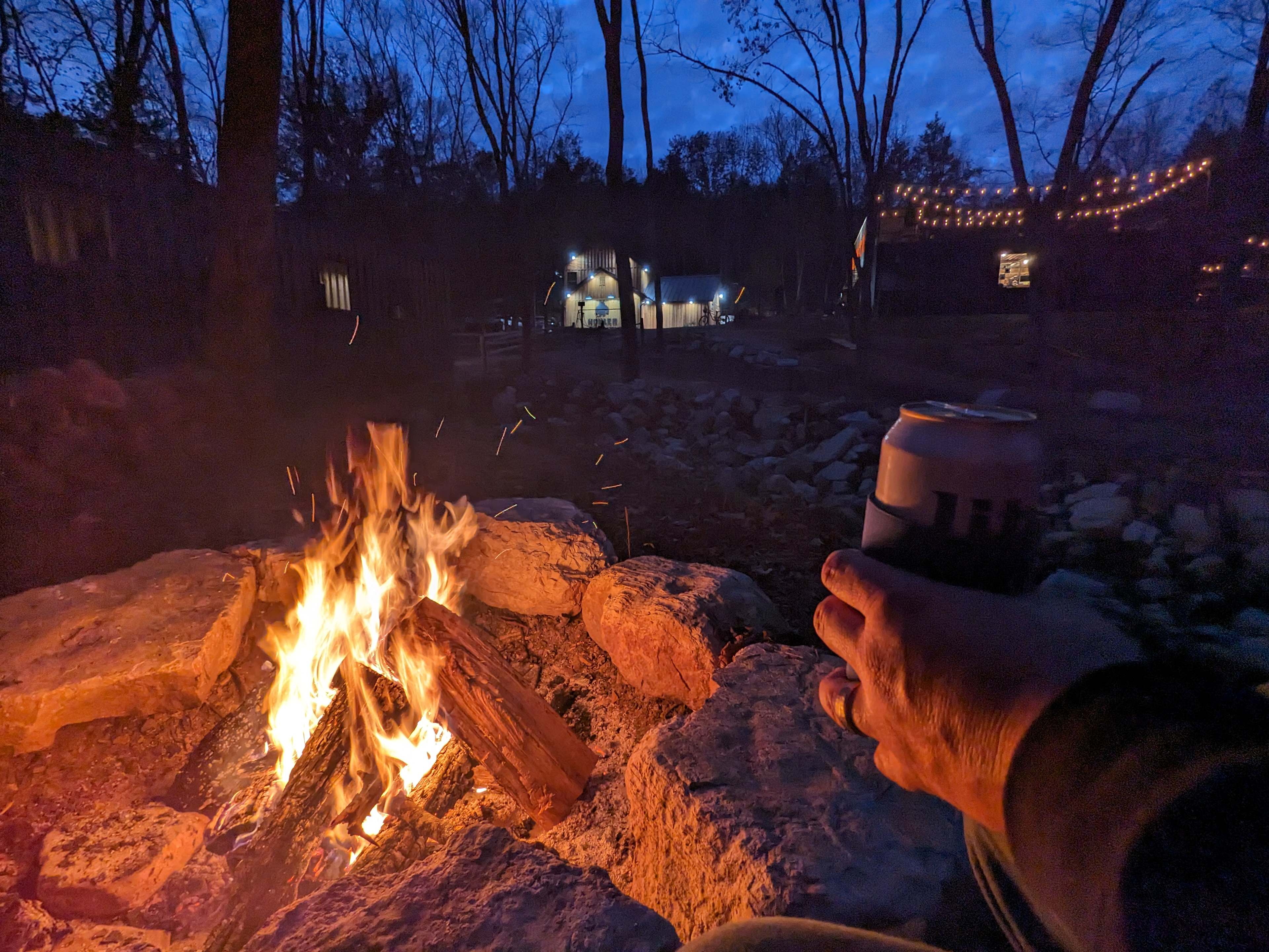 Glamping fire pit. 