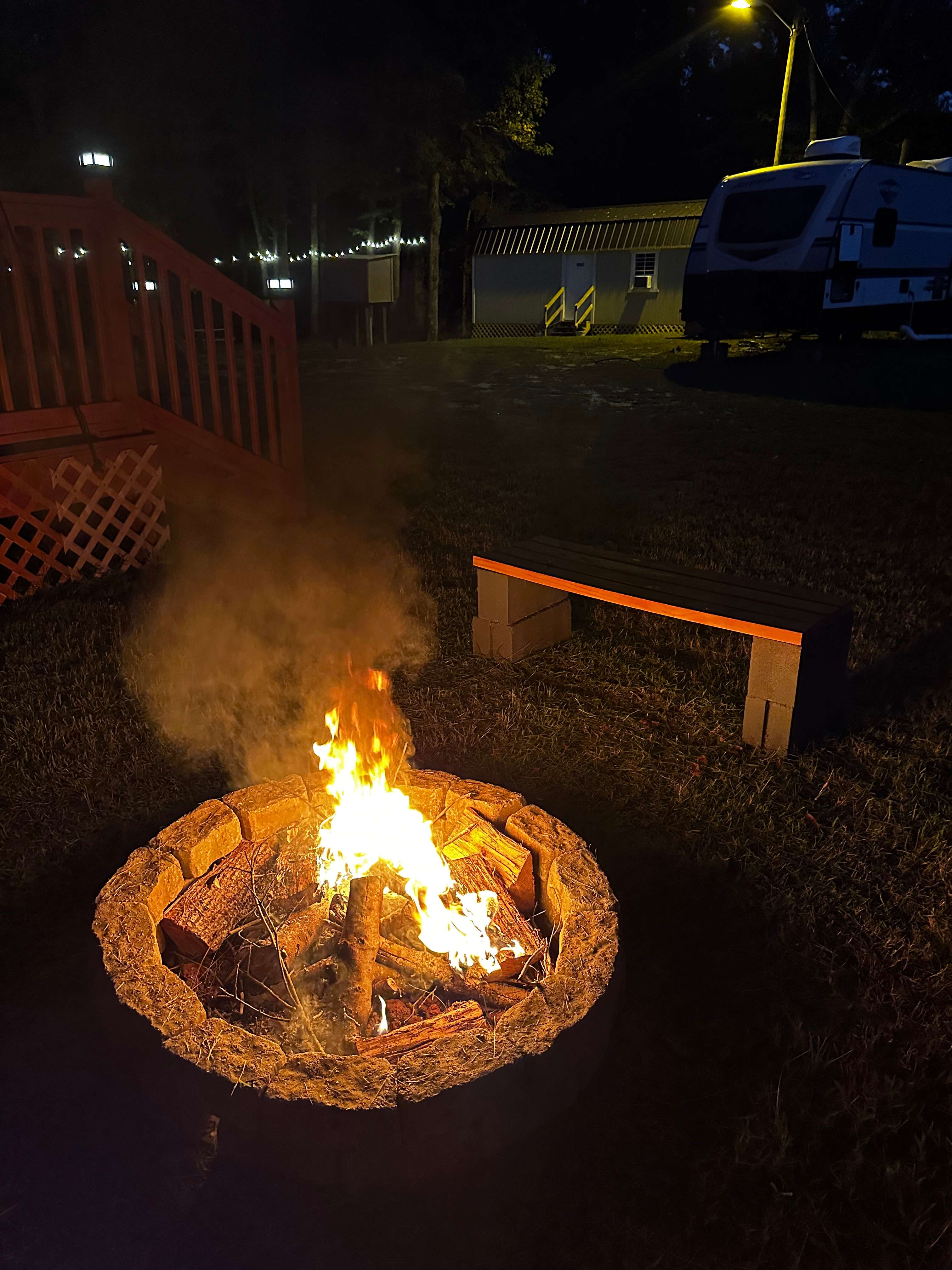 Fire pits for each Glamping tent