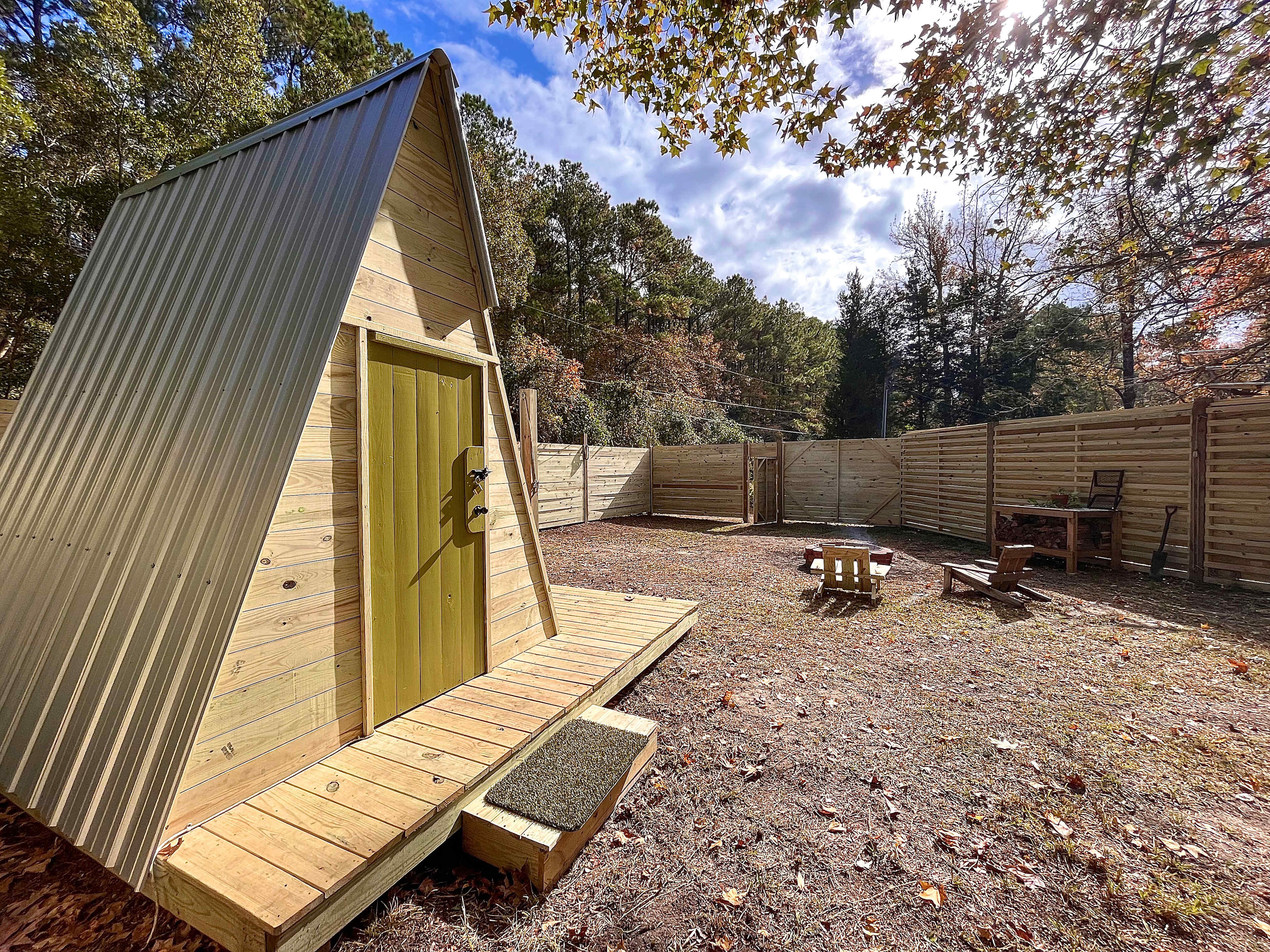 Cozy A-Frame Cabin Camping