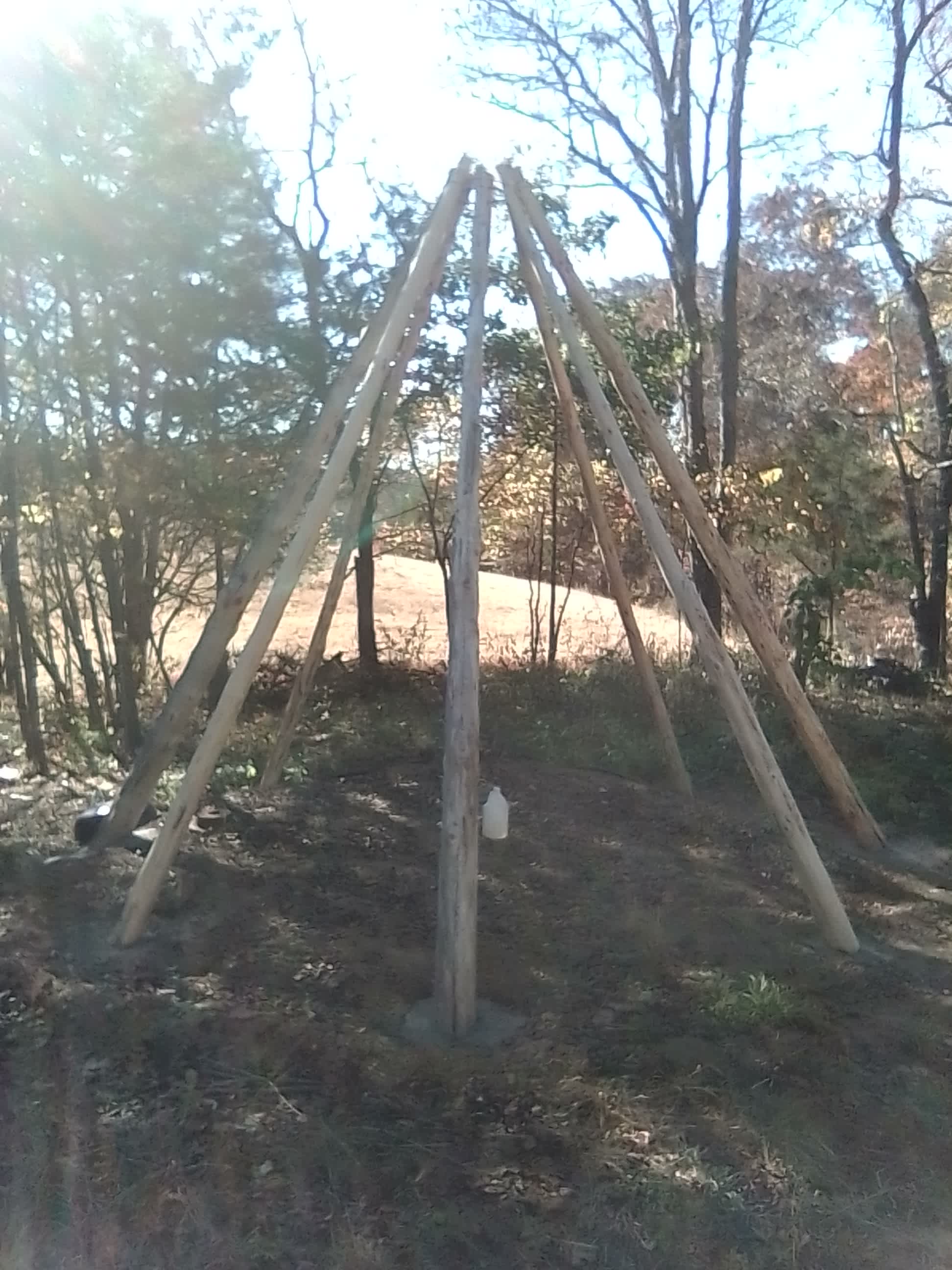 15 ft Teepee of Cedar poles and marble n granite floor, $69 nite