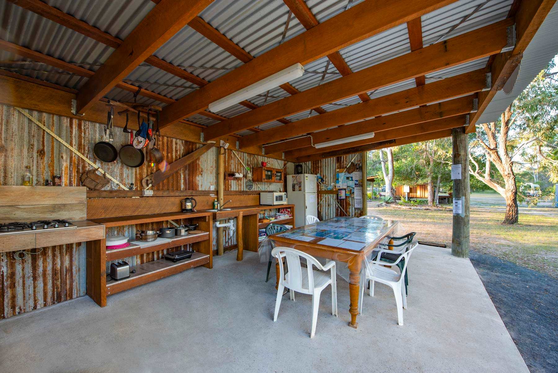 Fully equipped bush kitchen