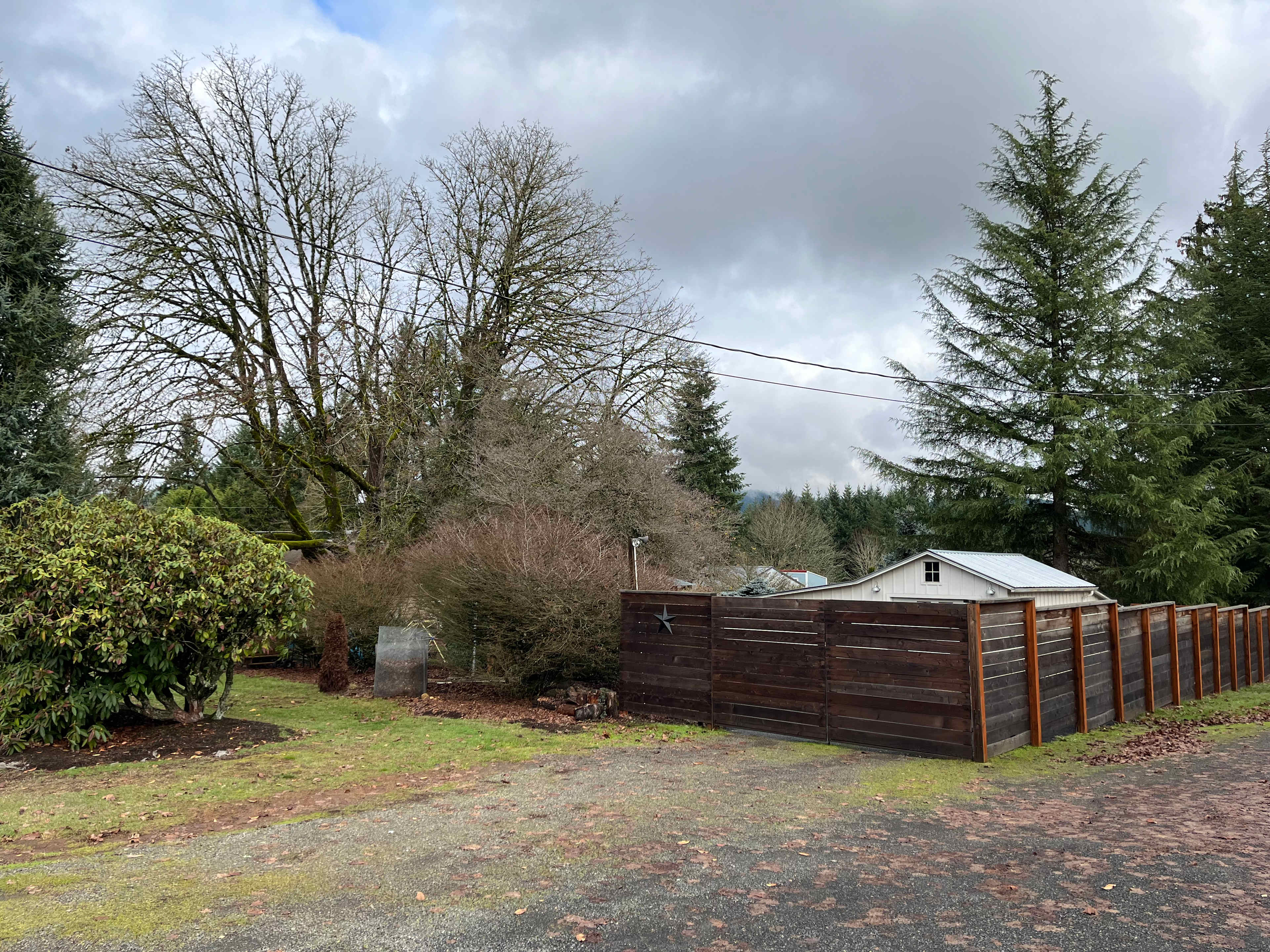 The gate can be closed and latched for privacy.