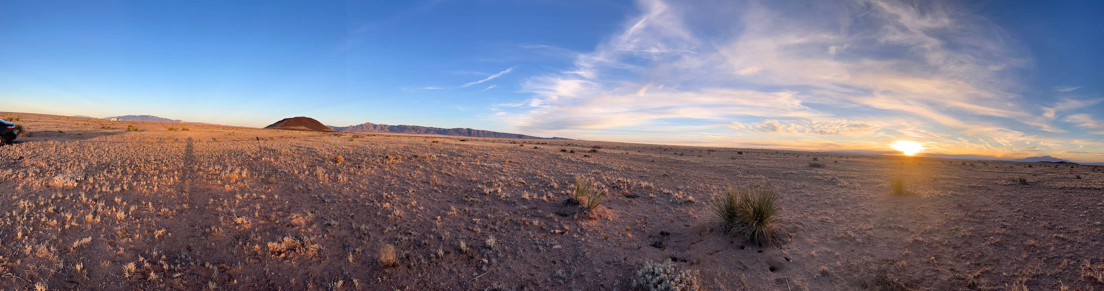 Scenic Desert Volcano and Stars