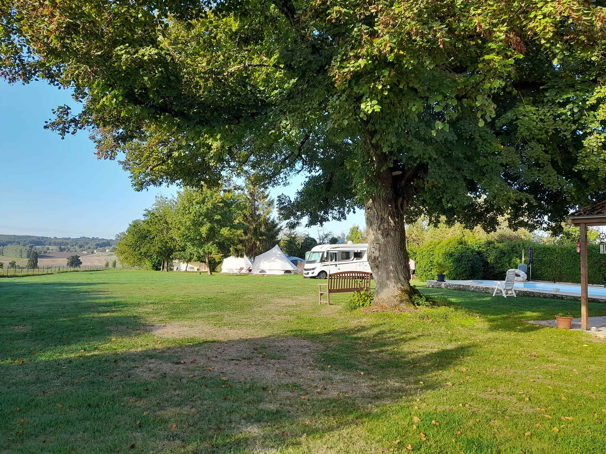 Fully serviced pitch just beyond the swimming pool