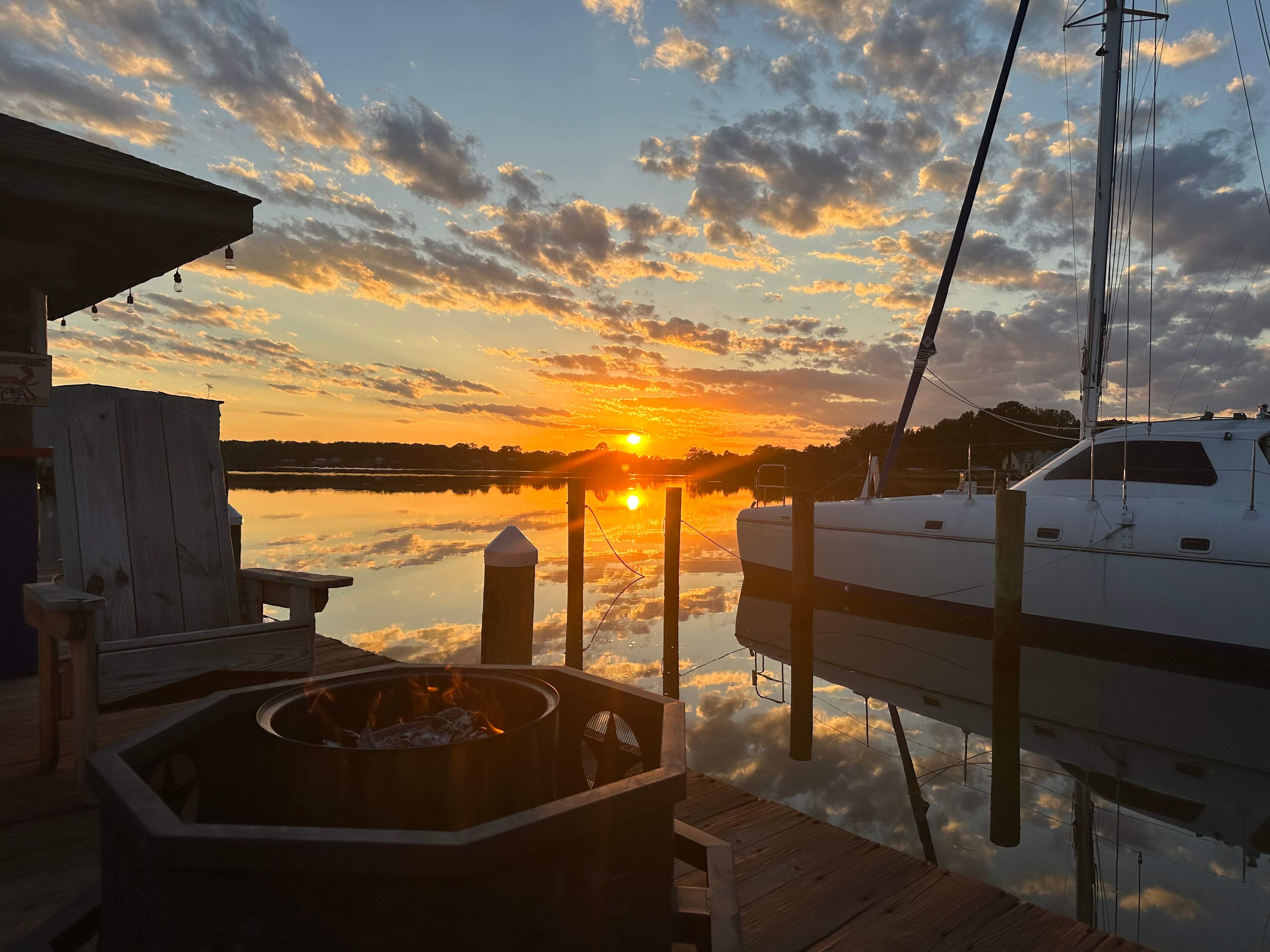 Beautiful sunsets from the dock and the RV site. 