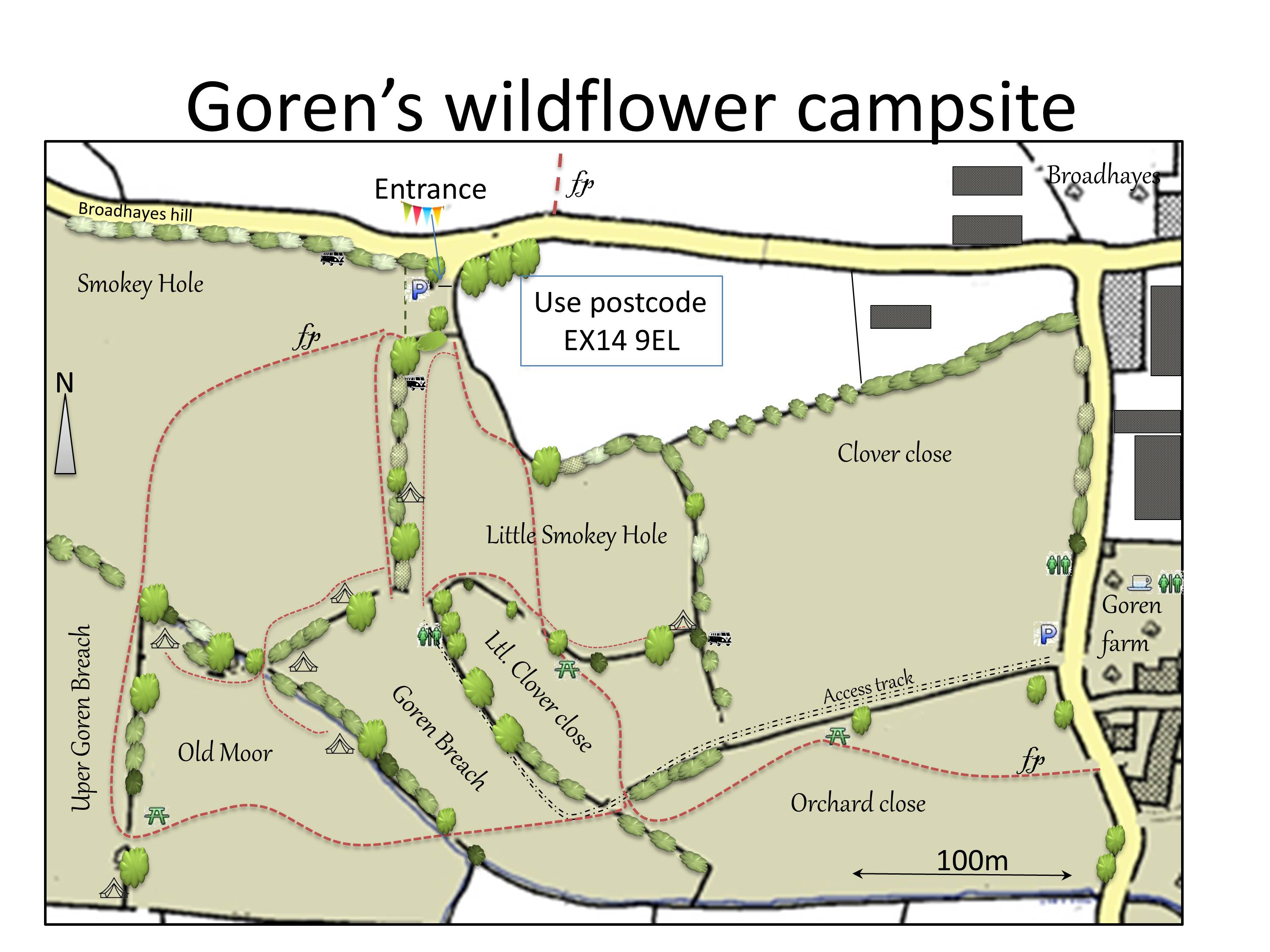 Site plan of goren farm  camping area. 