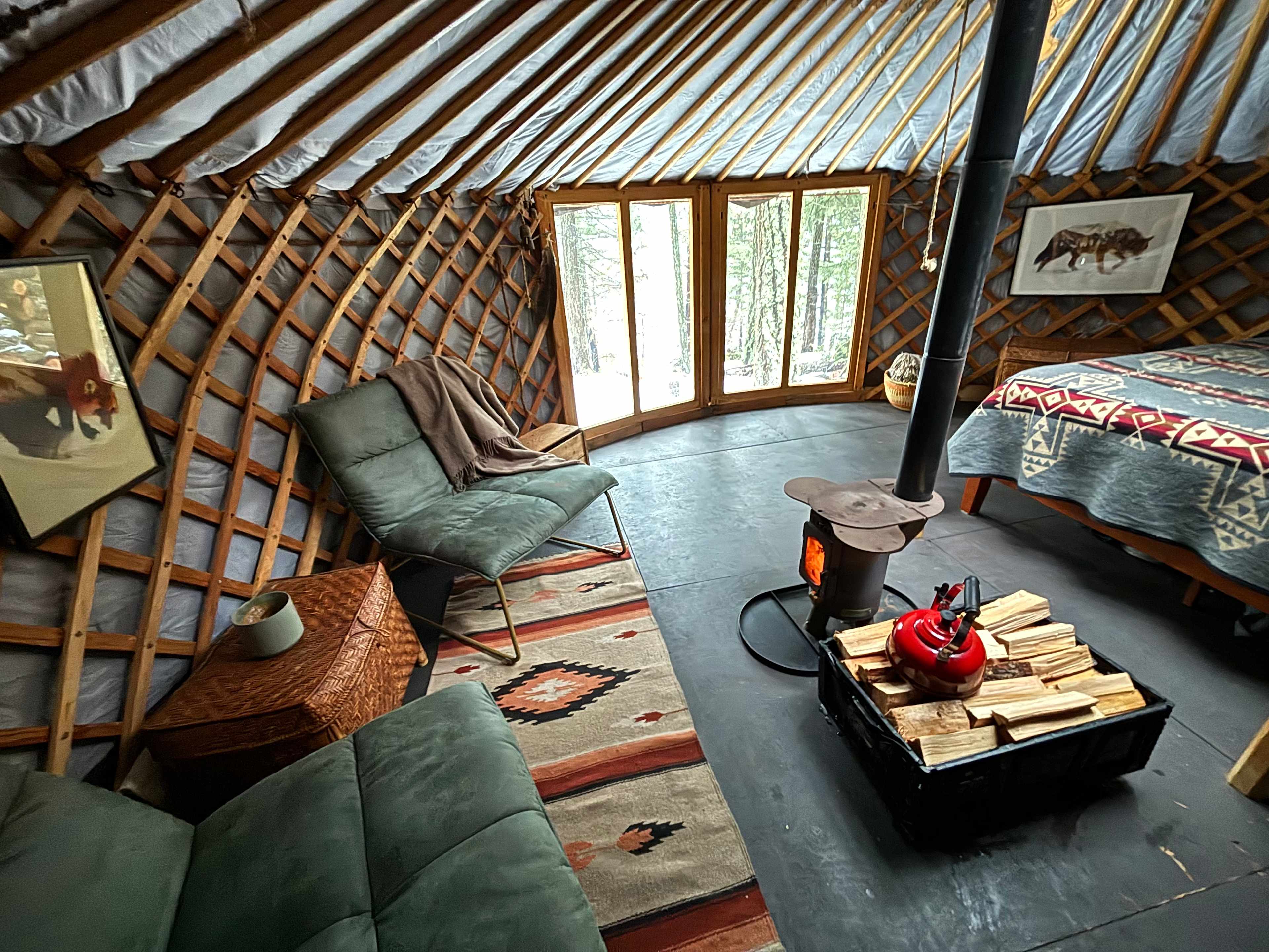 Inside our Mongolian Yurt