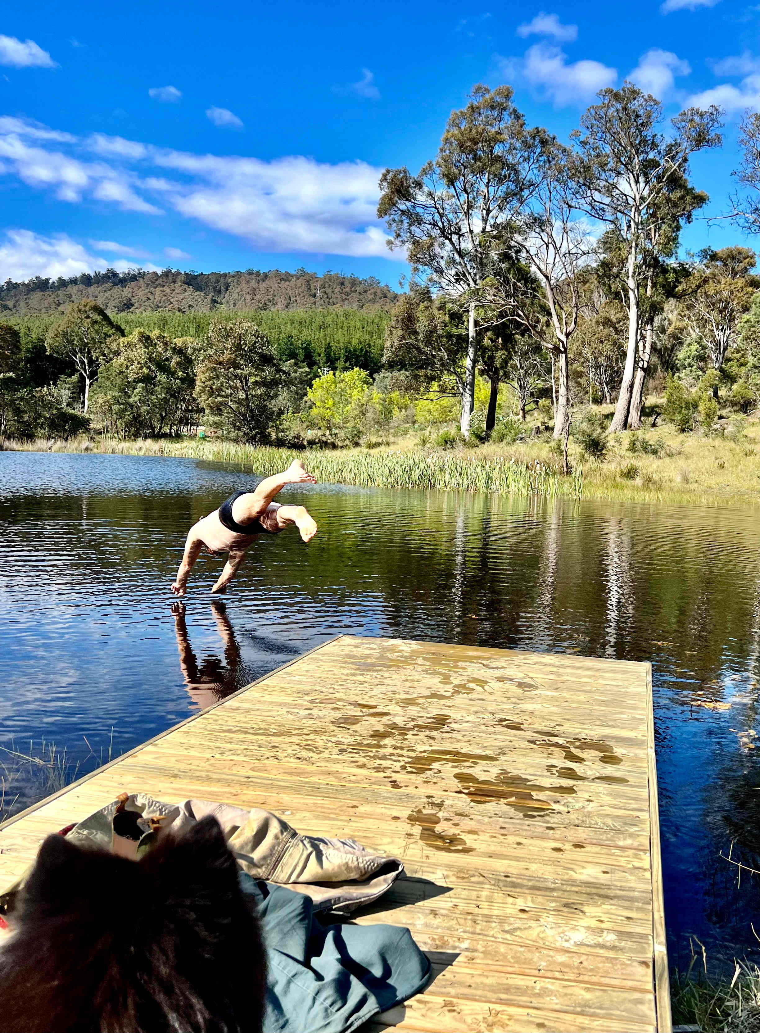 Enjoy a refreshing swim in the lake right near your camp
