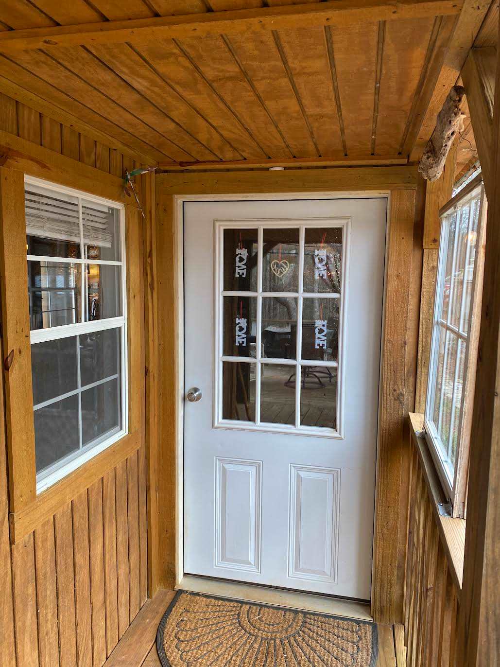 Front door to the Minor Escape Cabin. 