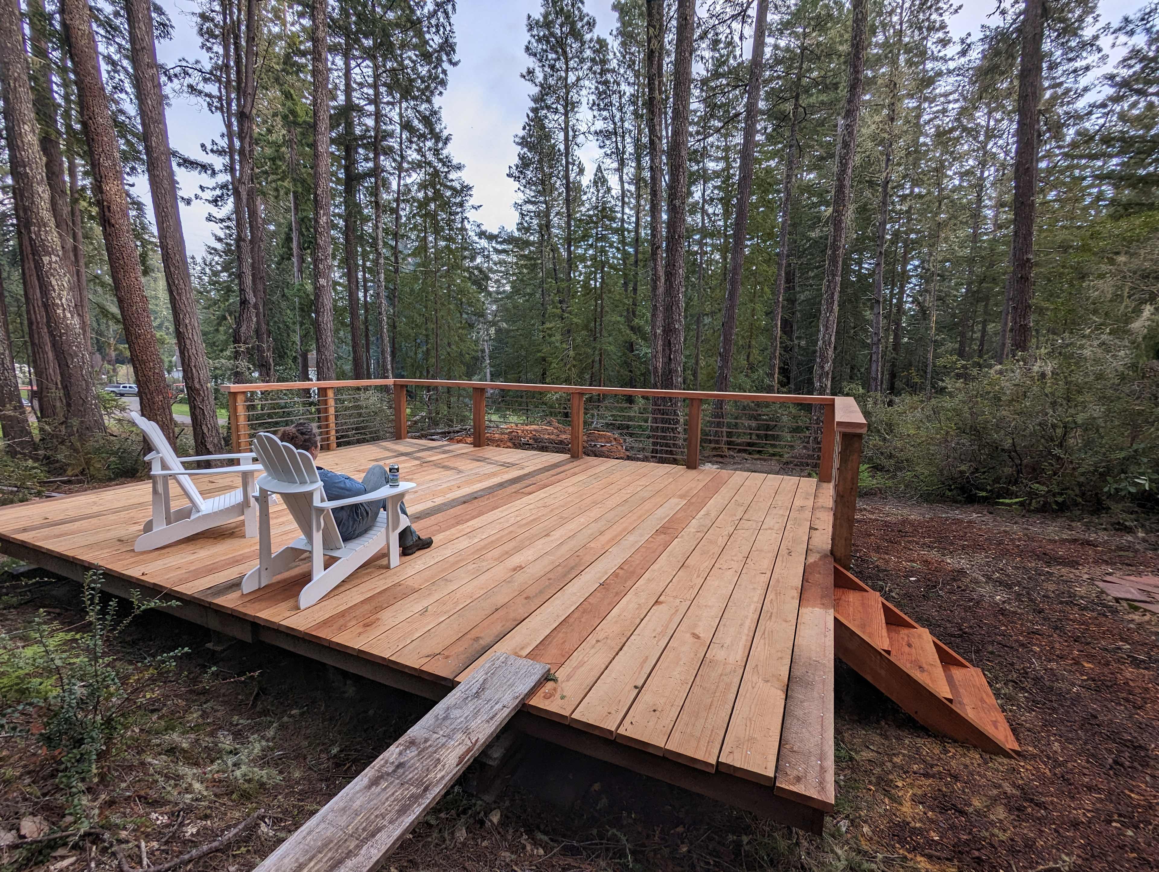 Camping deck is 19x23' 