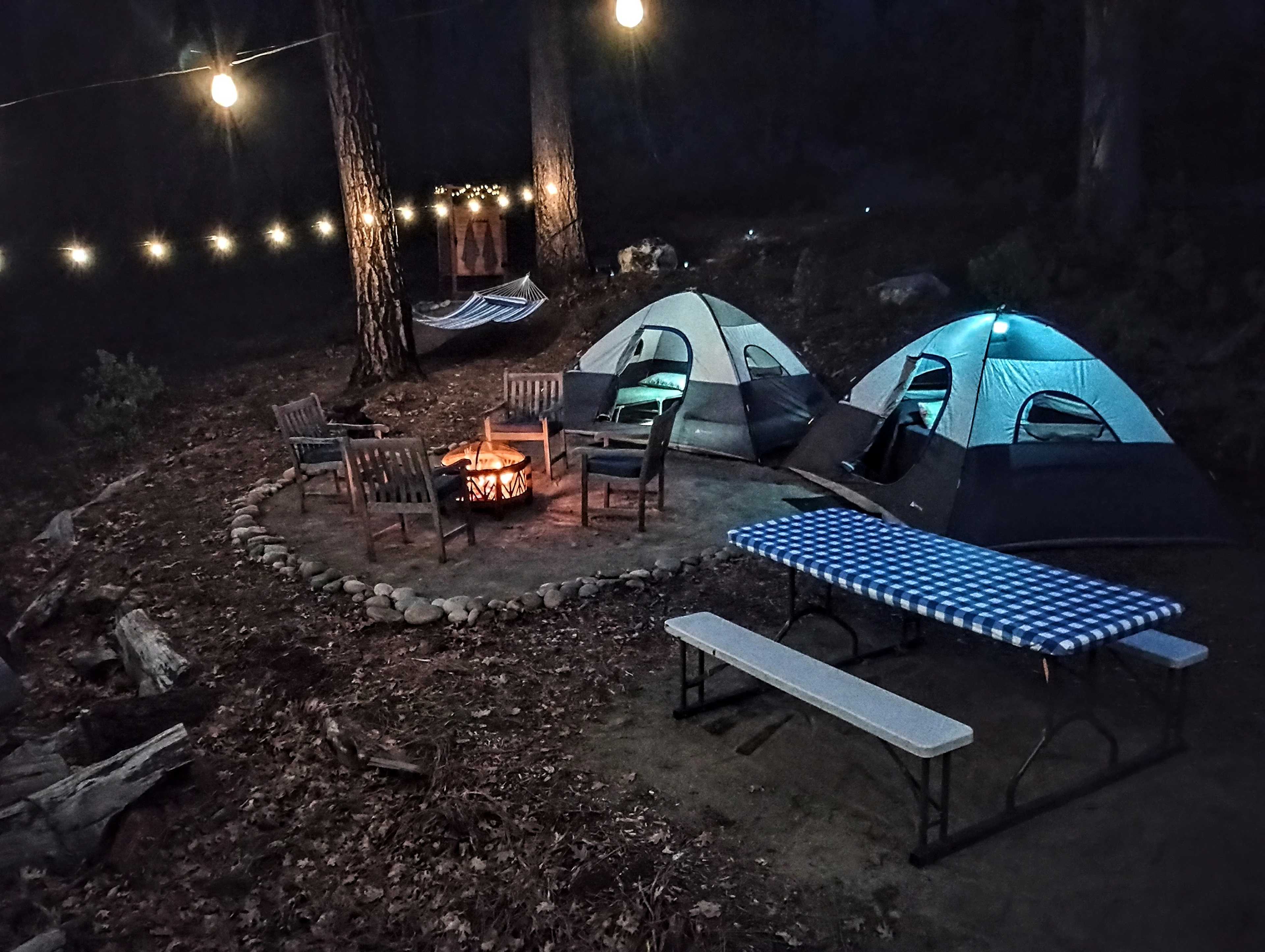 Cozy campsite with room for four. 