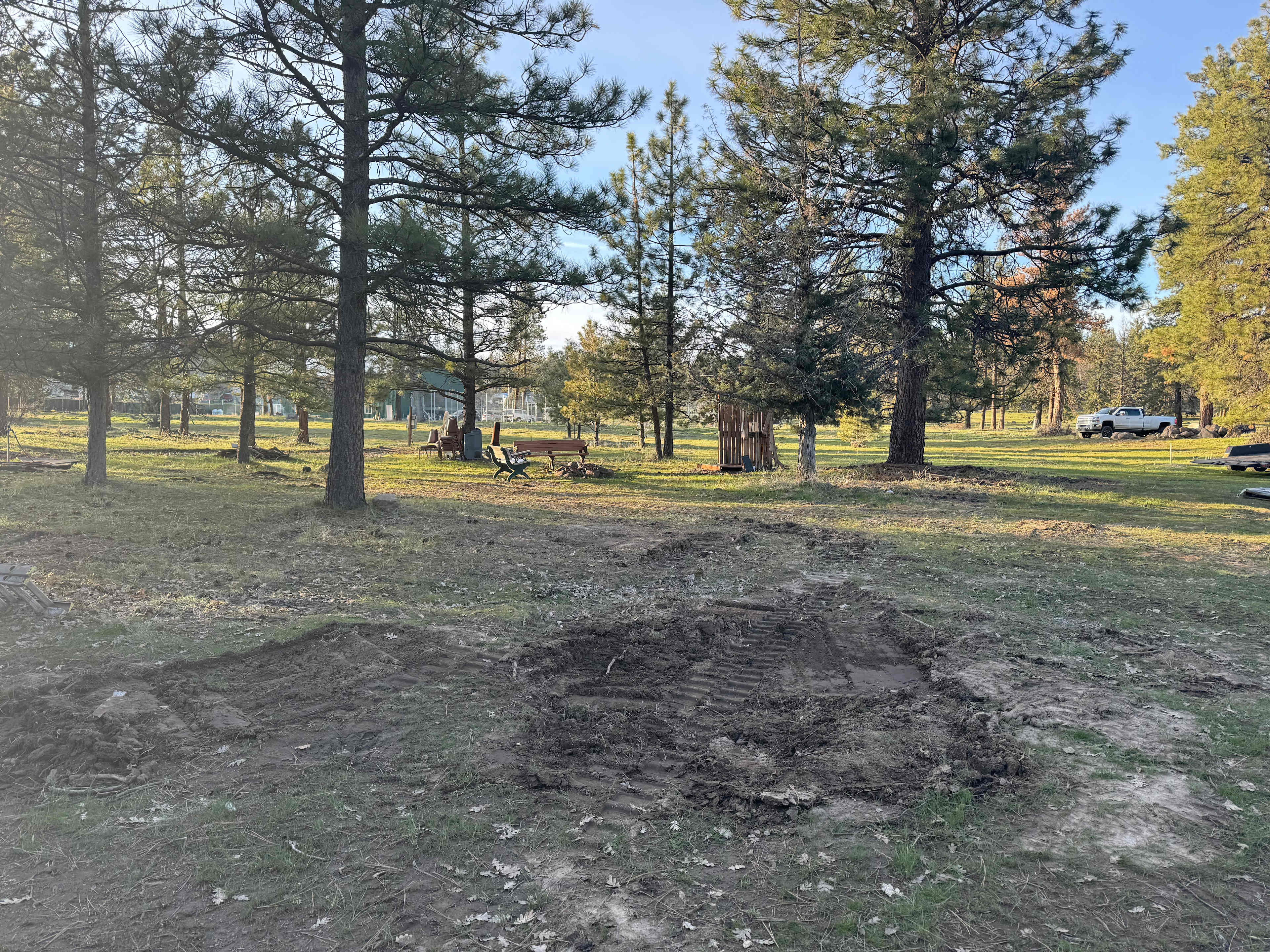 Grass area for tents . 
