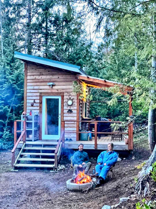 Guests enjoying the outdoor fire pit in the Spring 