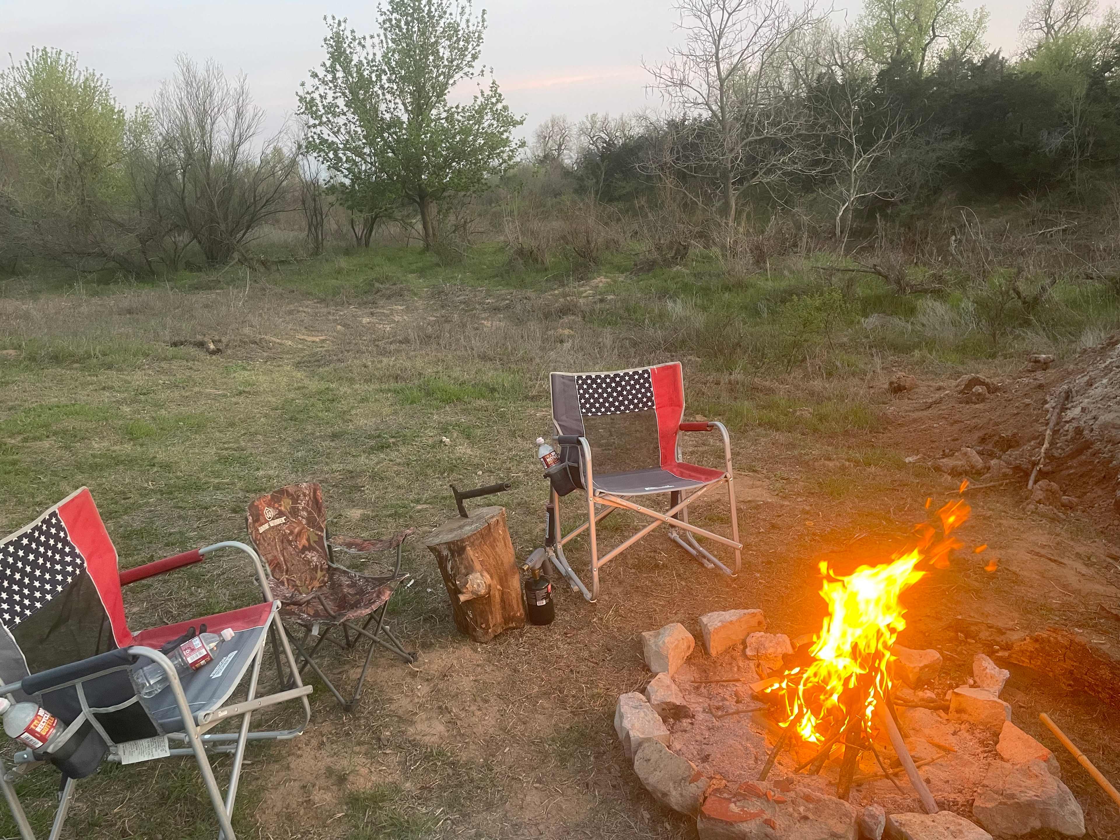 Perfect fire ring lots of space to pitch a tent