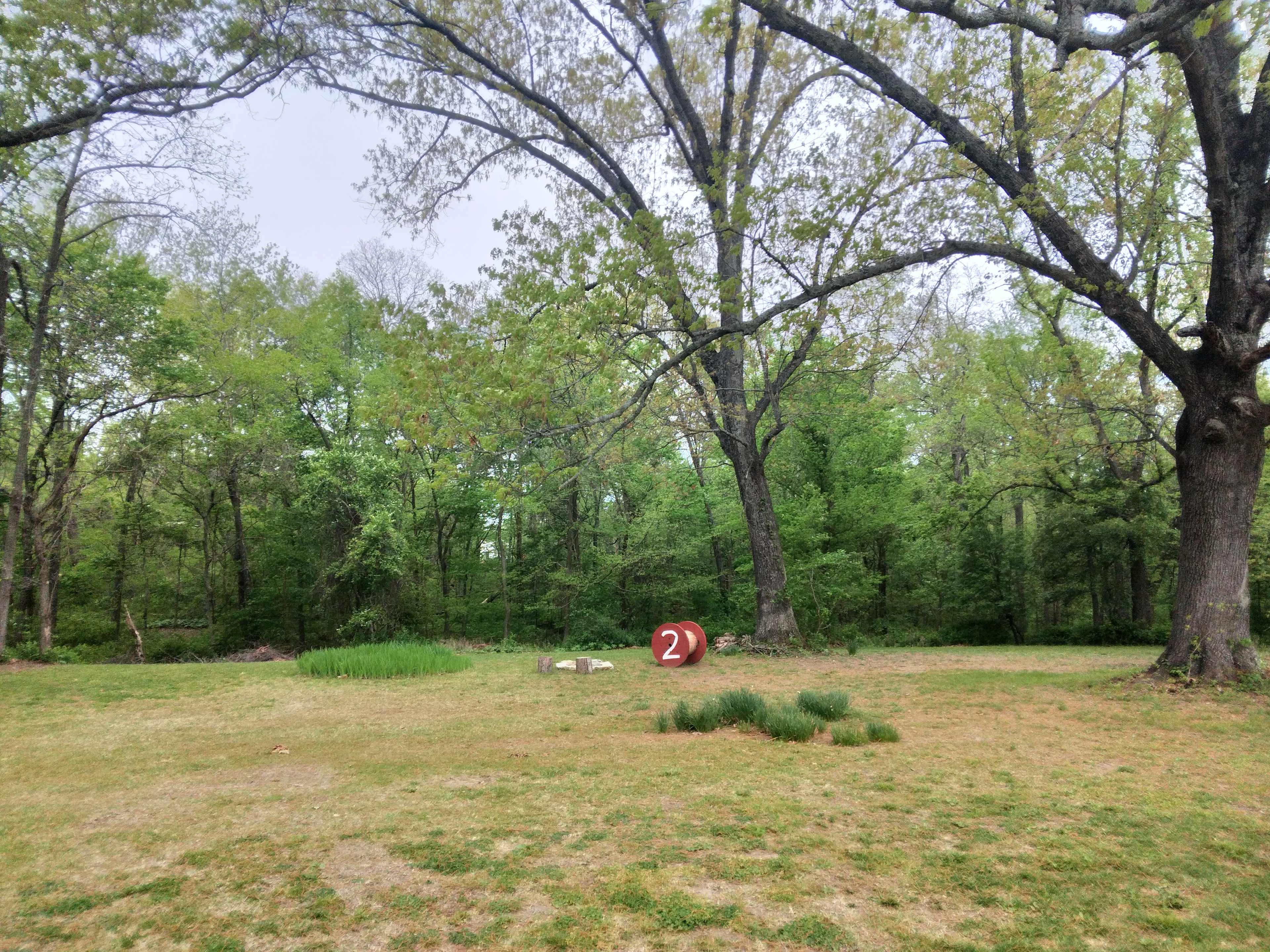 Campsite 2 has a little less grass, but more privacy