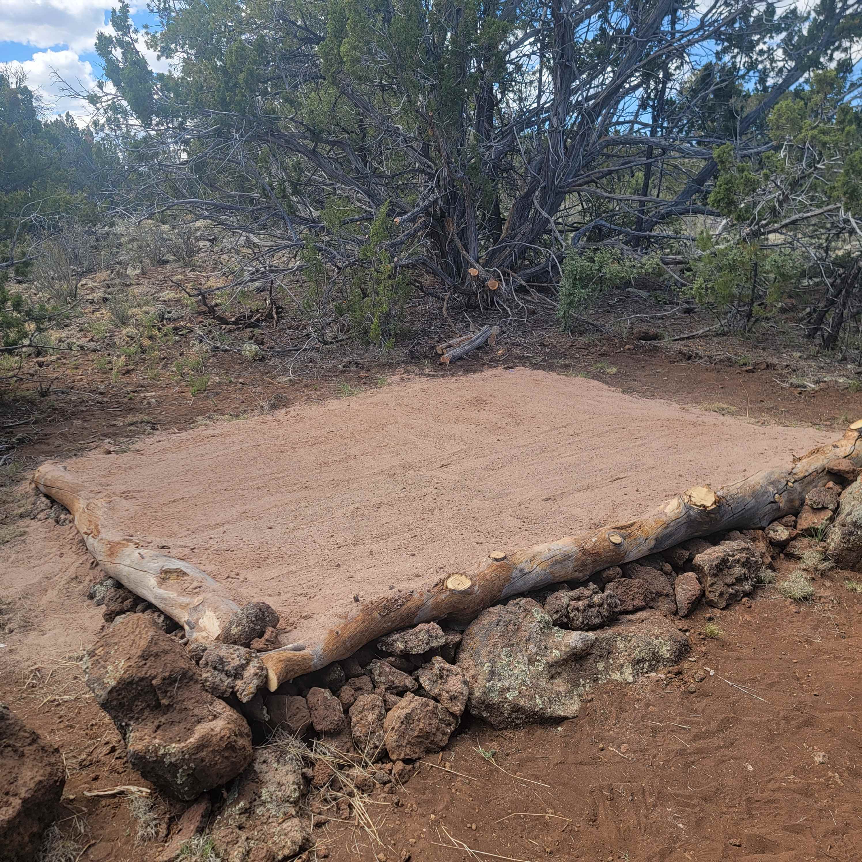 12 x 12 raised sand tent site