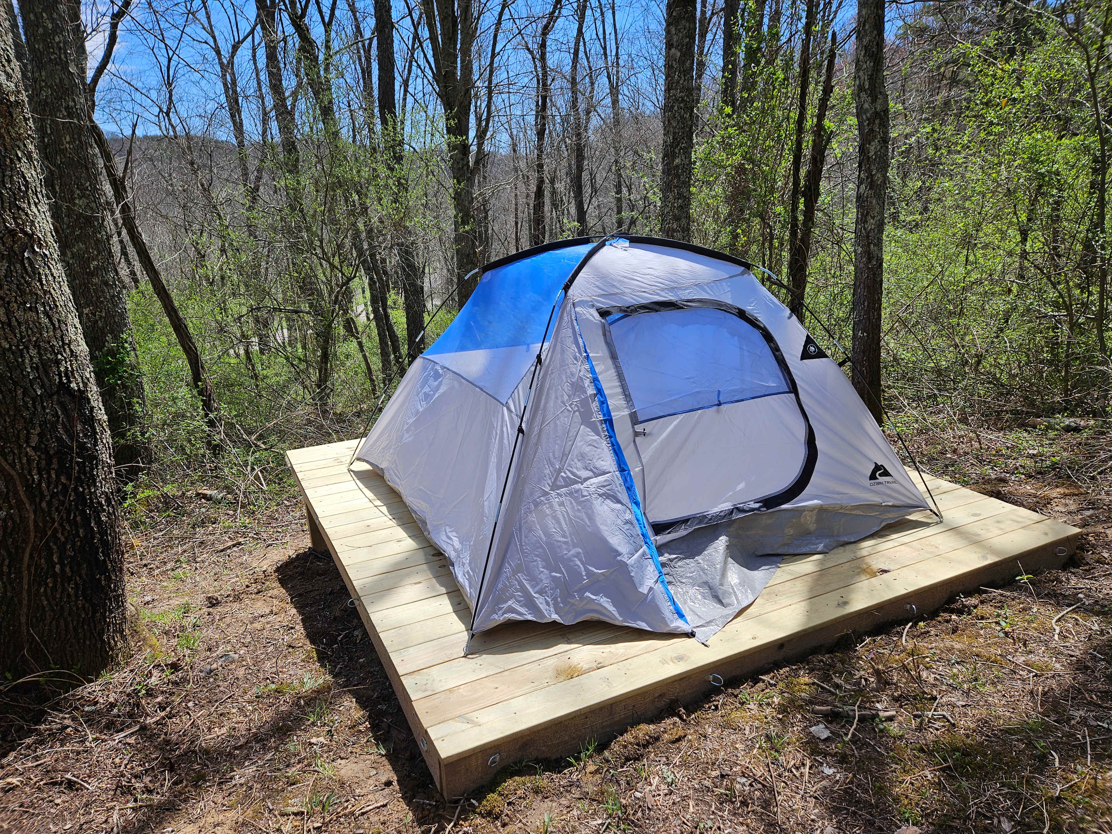 Example Tent on Tent Pad - Tent Not Included in stay